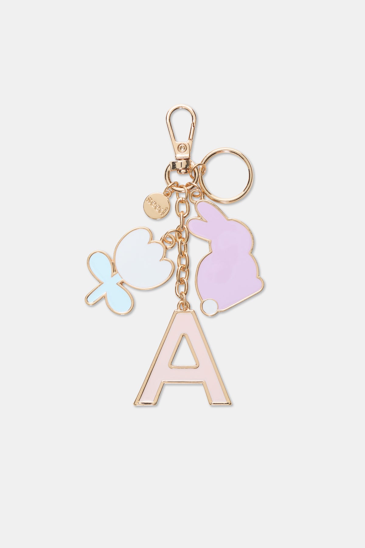 Bunny Initial Keyring