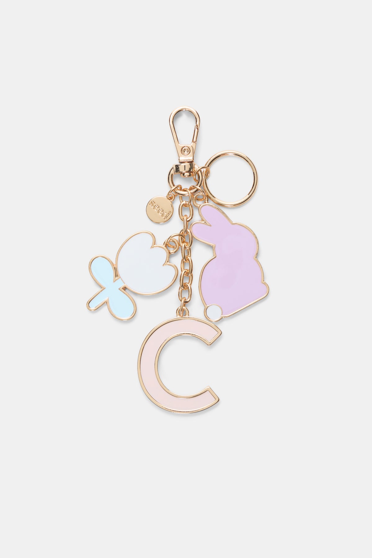 Bunny Initial Keyring