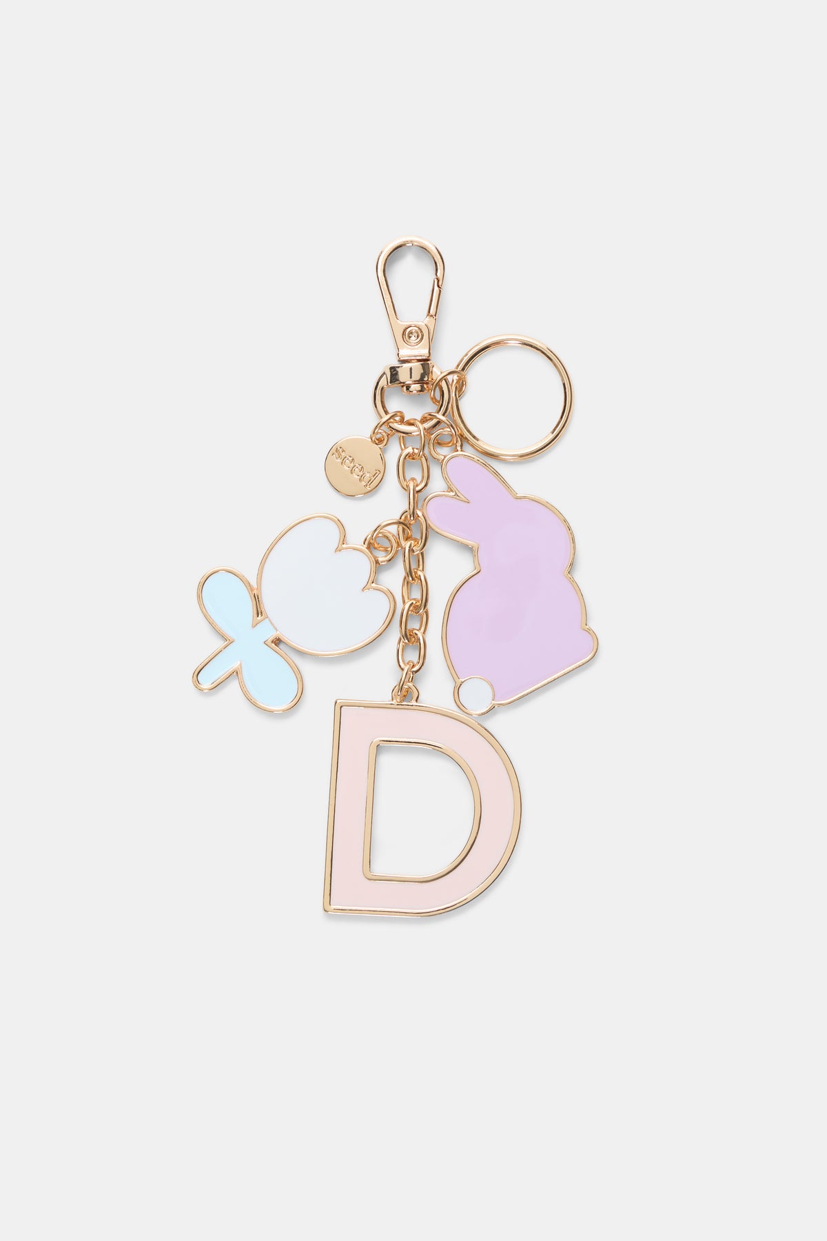 Bunny Initial Keyring