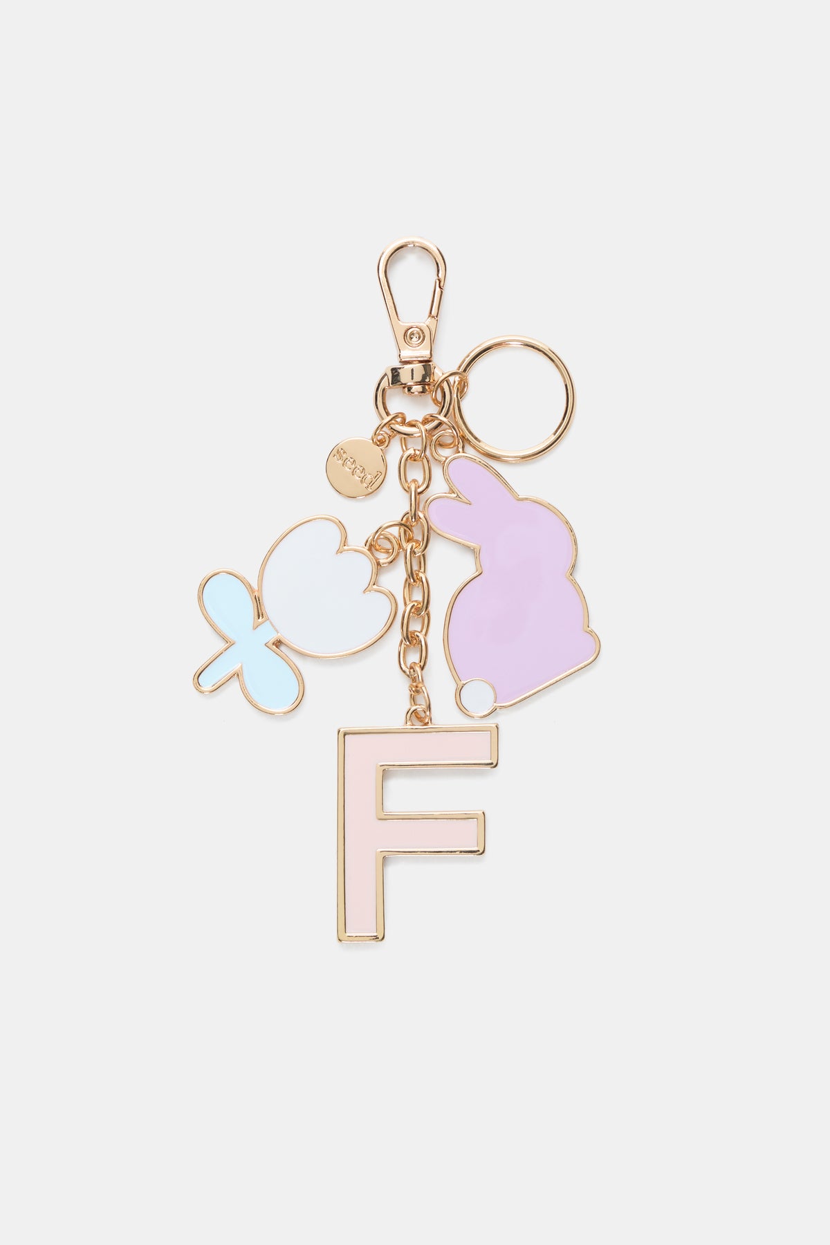 Bunny Initial Keyring