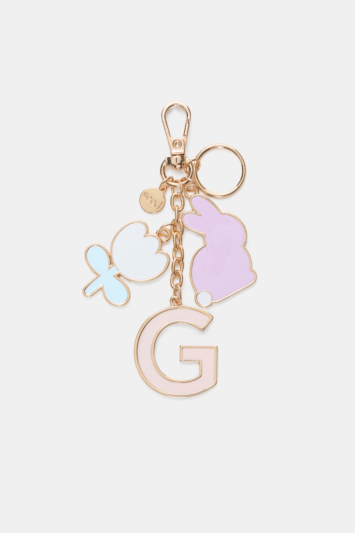 Bunny Initial Keyring