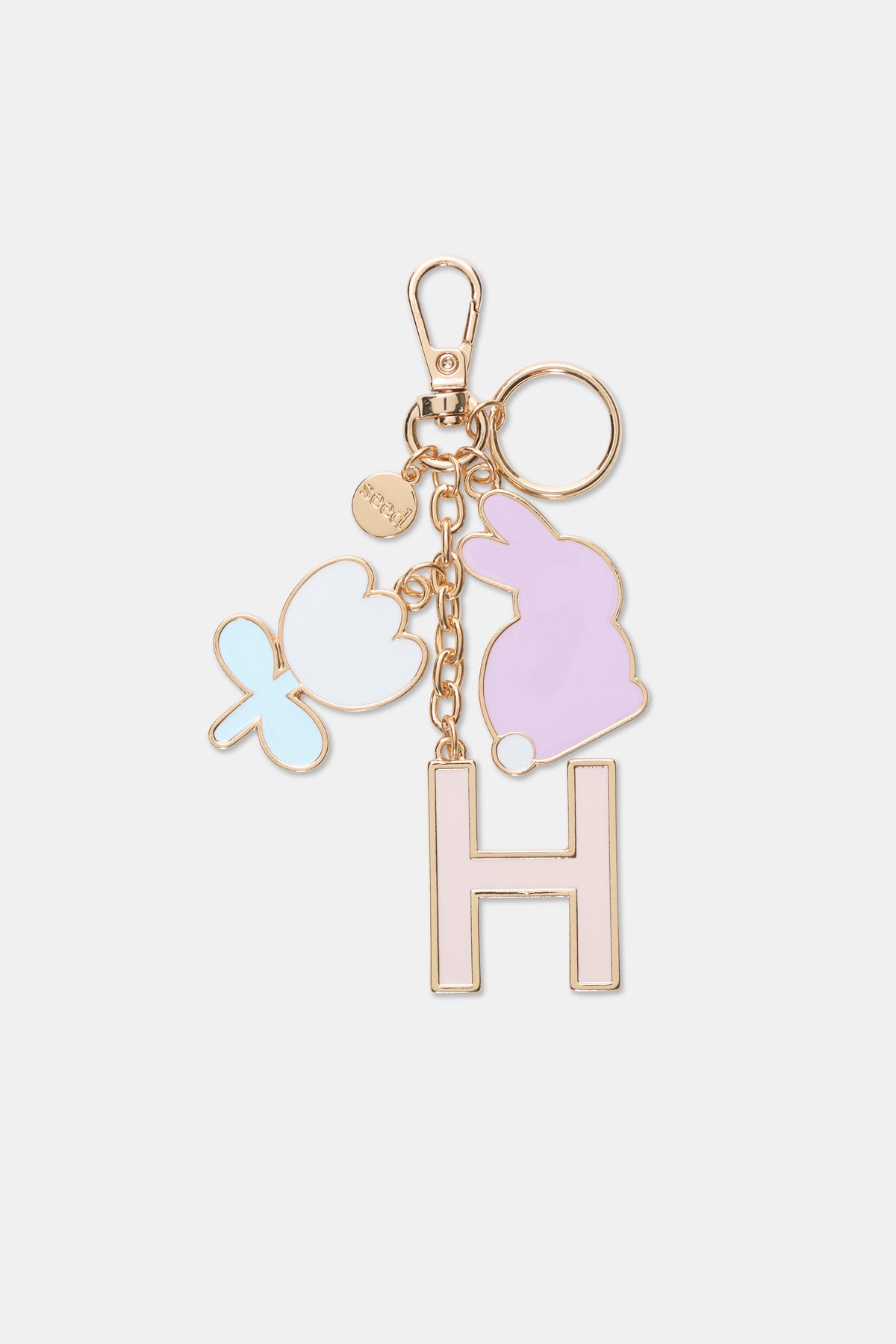 Bunny Initial Keyring