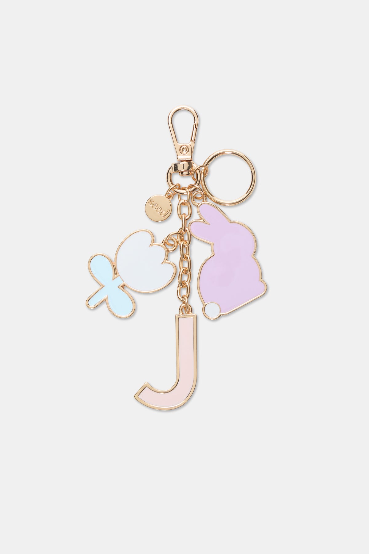 Bunny Initial Keyring