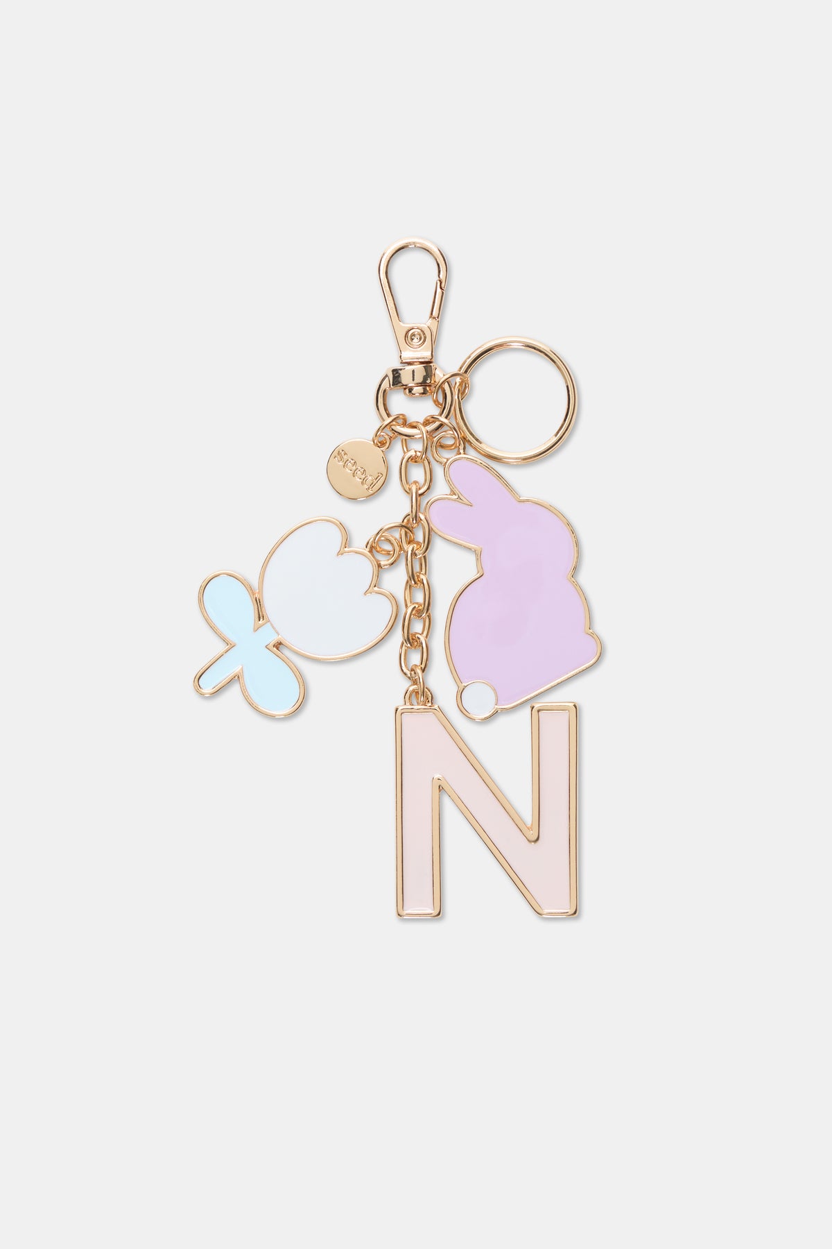 Bunny Initial Keyring