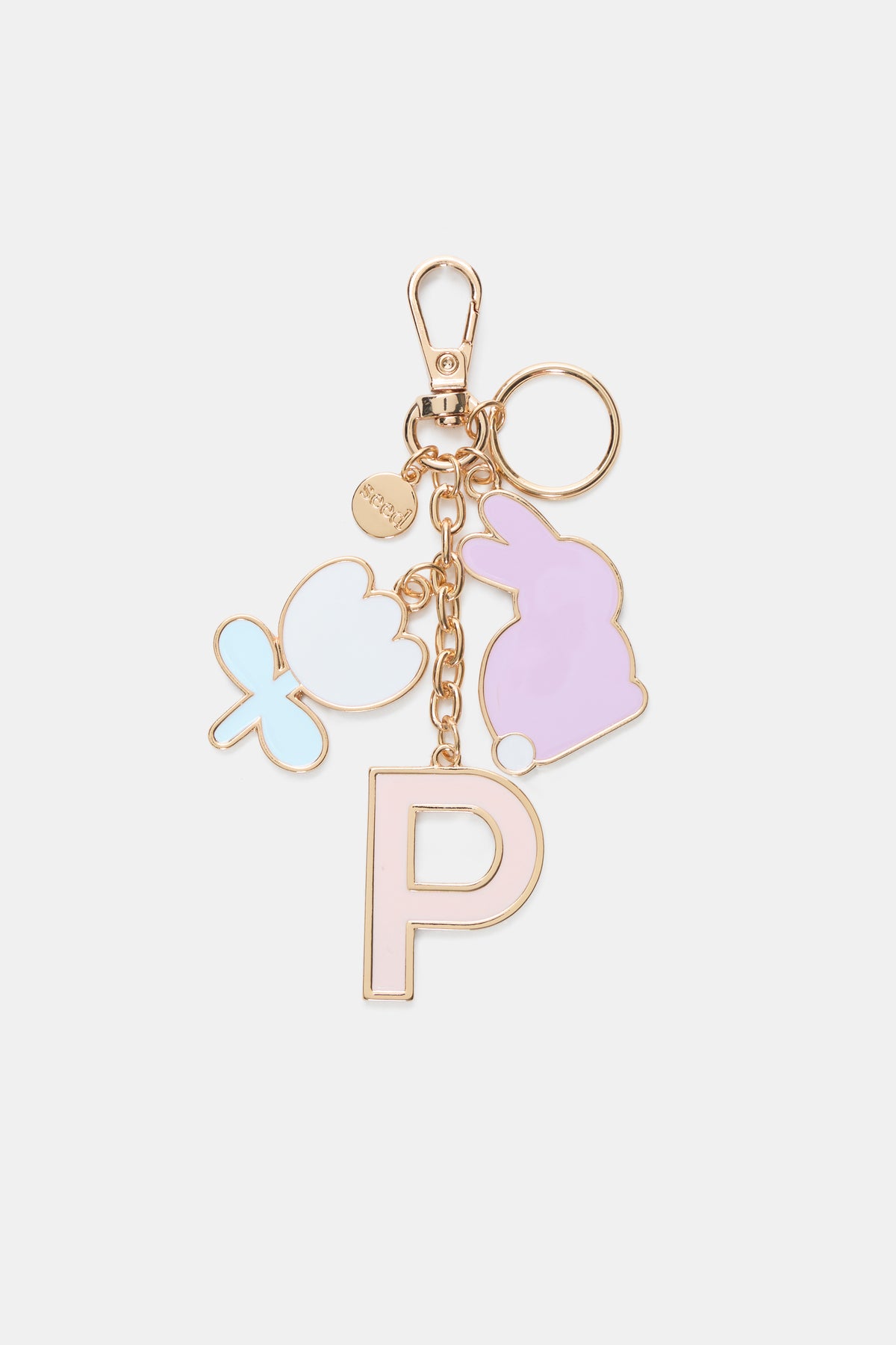 Bunny Initial Keyring