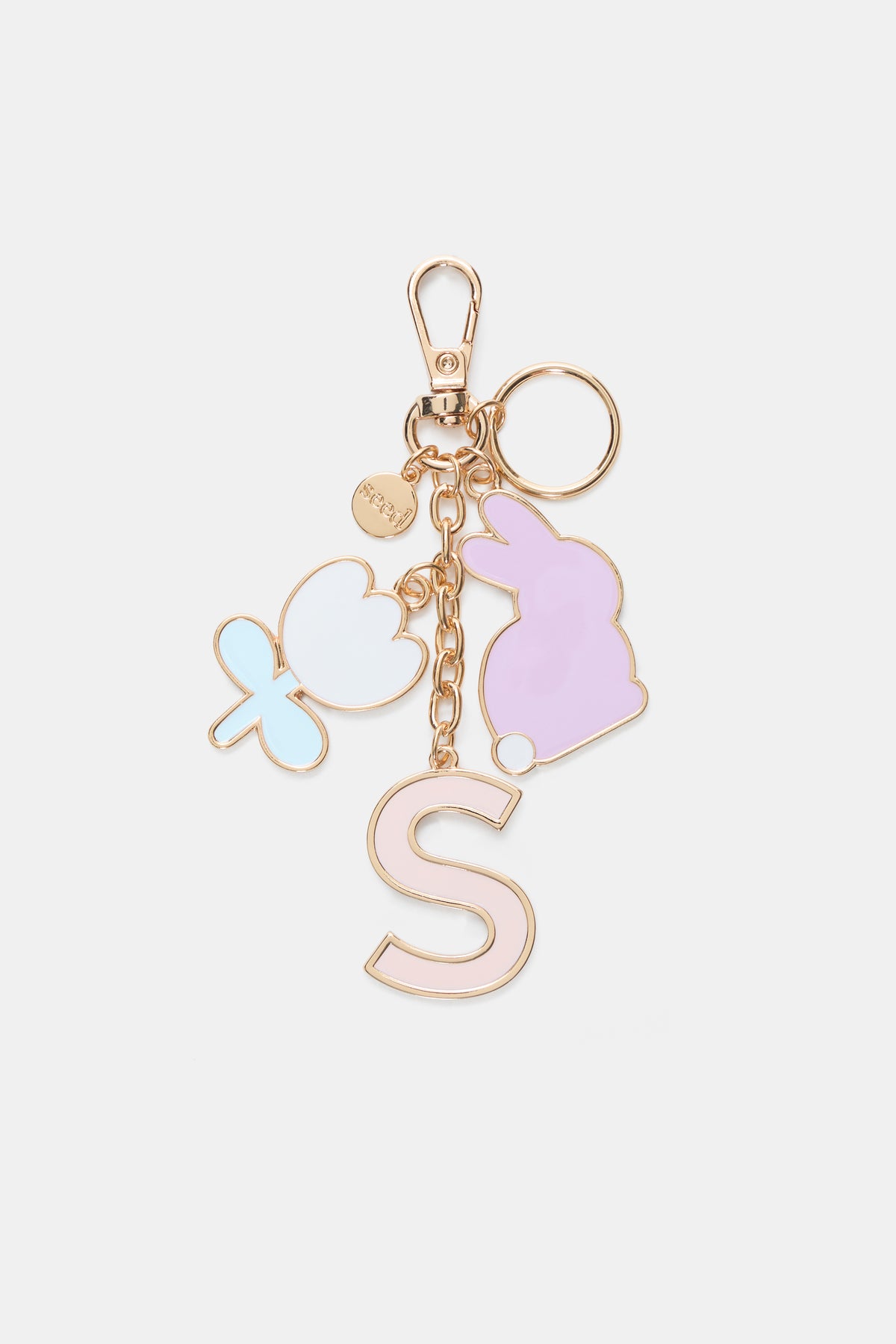 Bunny Initial Keyring