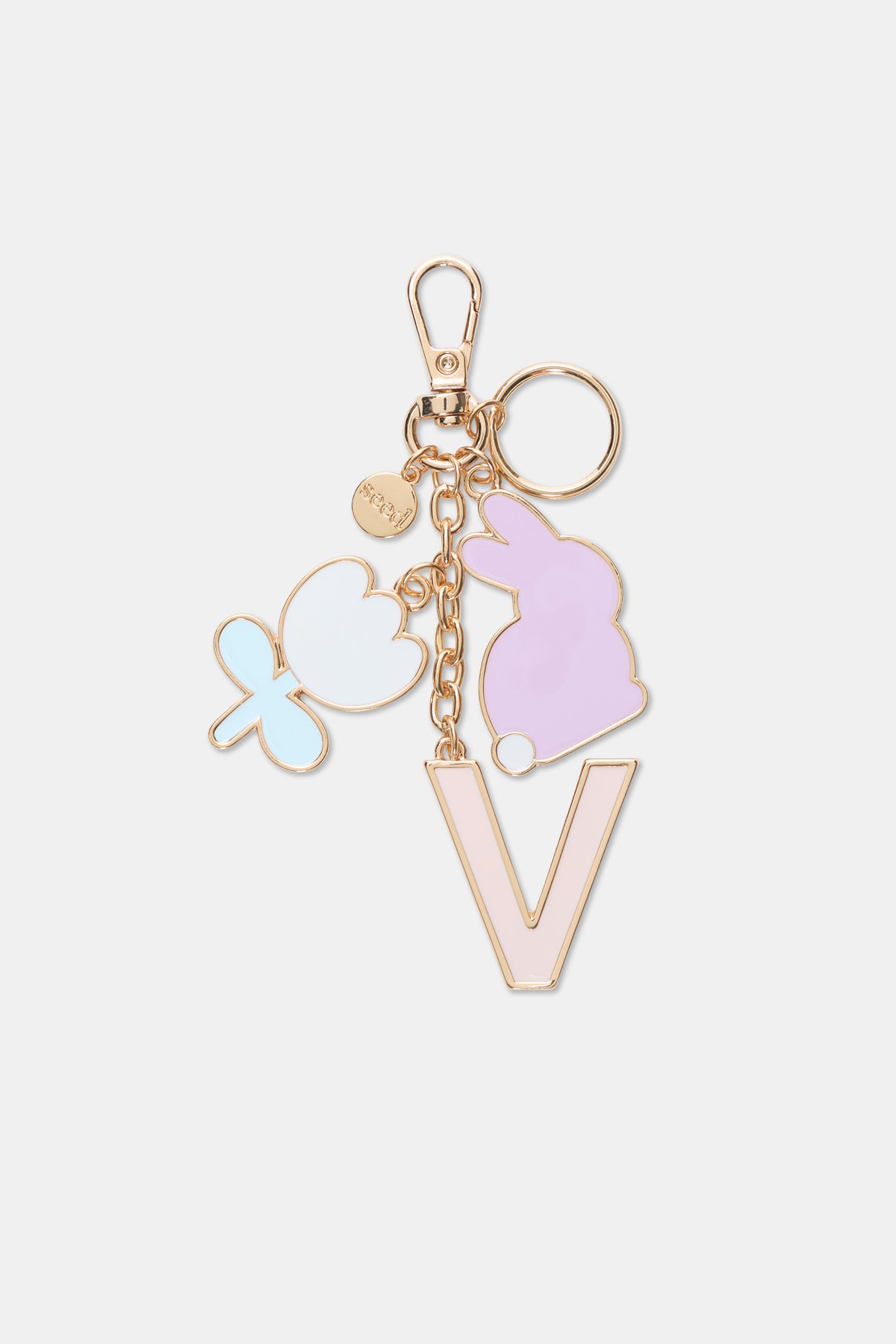 Bunny Initial Keyring
