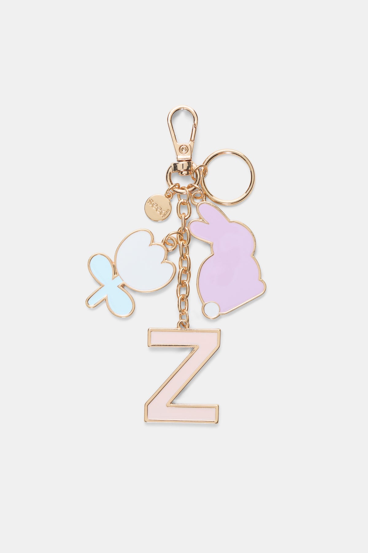 Bunny Initial Keyring
