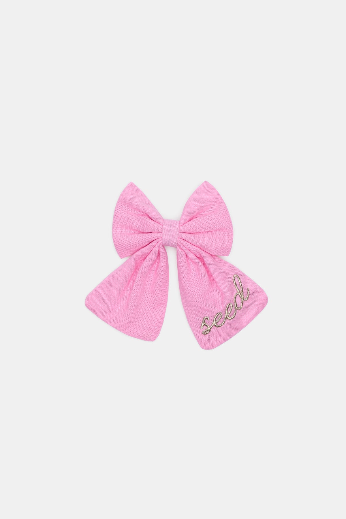 Seed Embroidered Bow Duck Clip