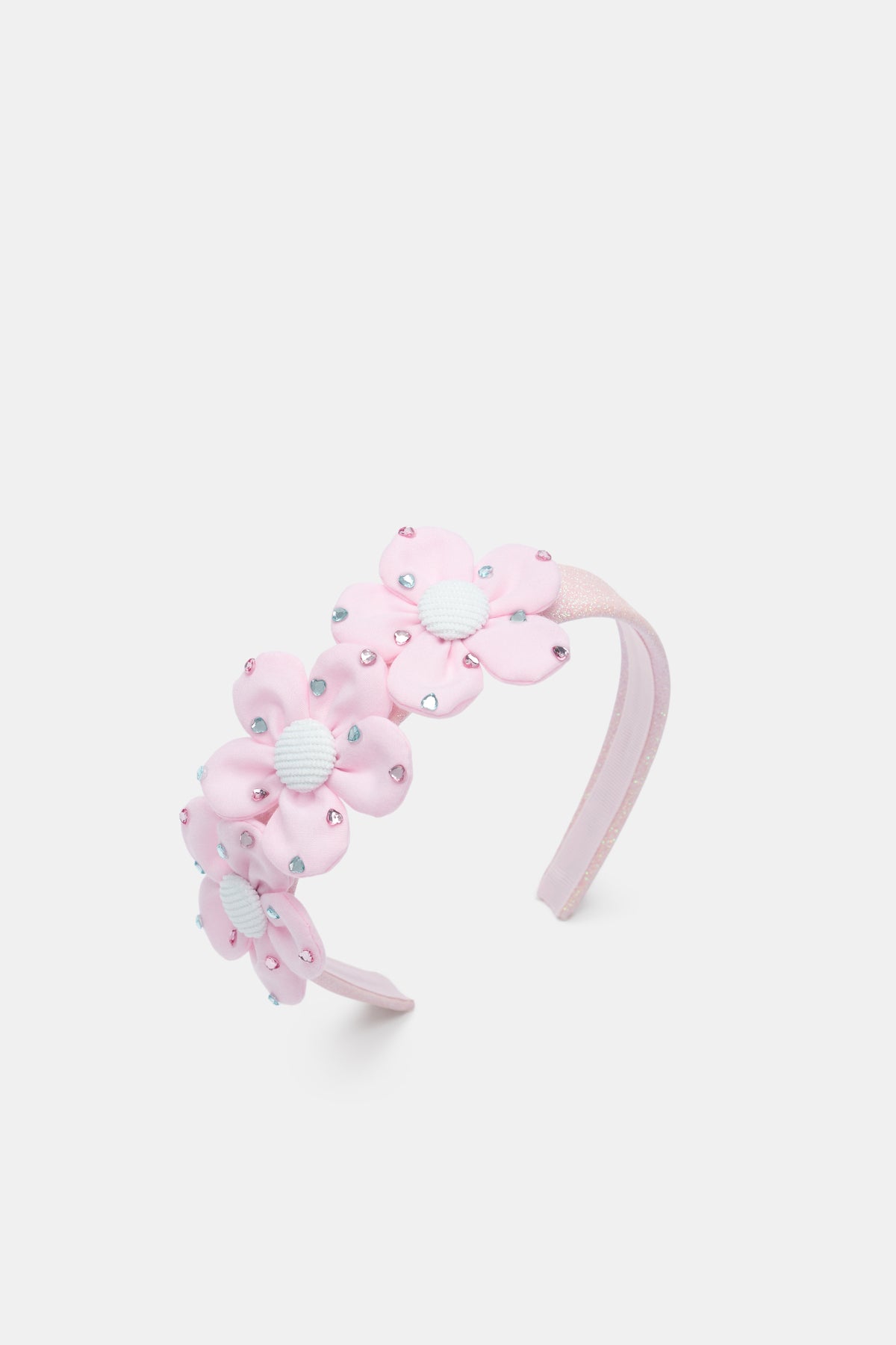 Flower Heart Gem Headband
