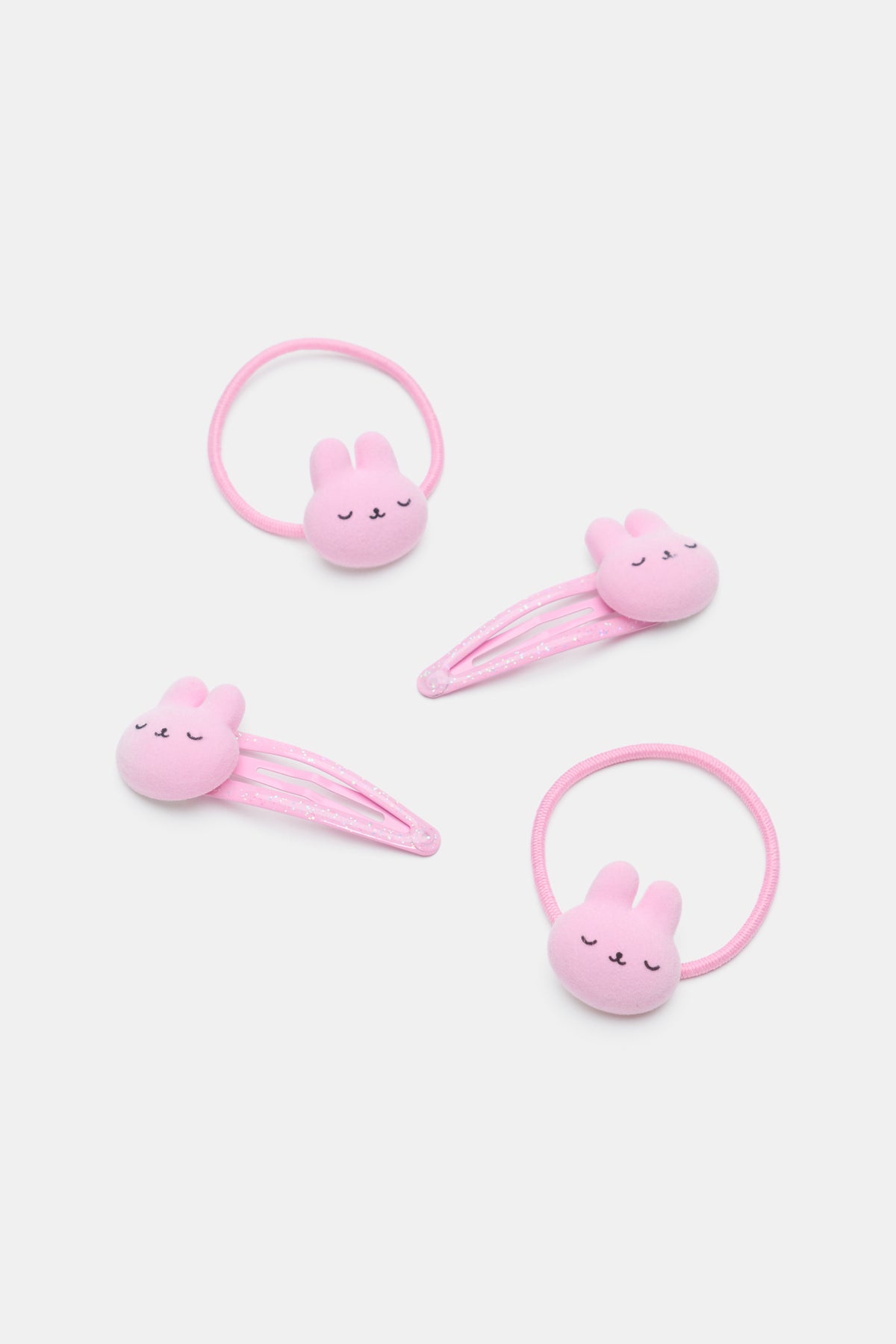Flocked Bunny Hair Set