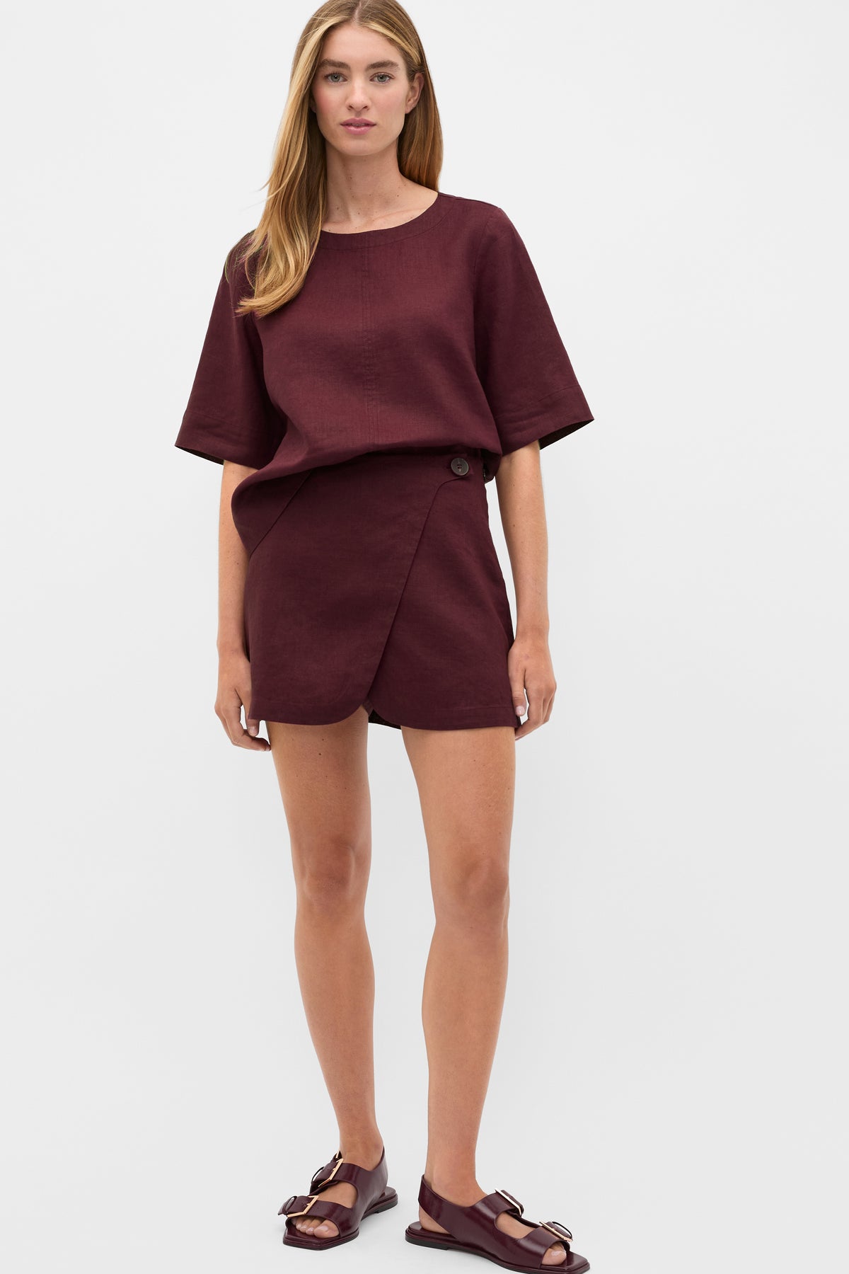 Linen Wrap Skort