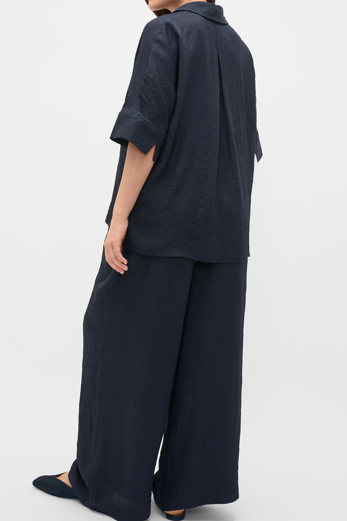 Textured Satin Collared Popover
