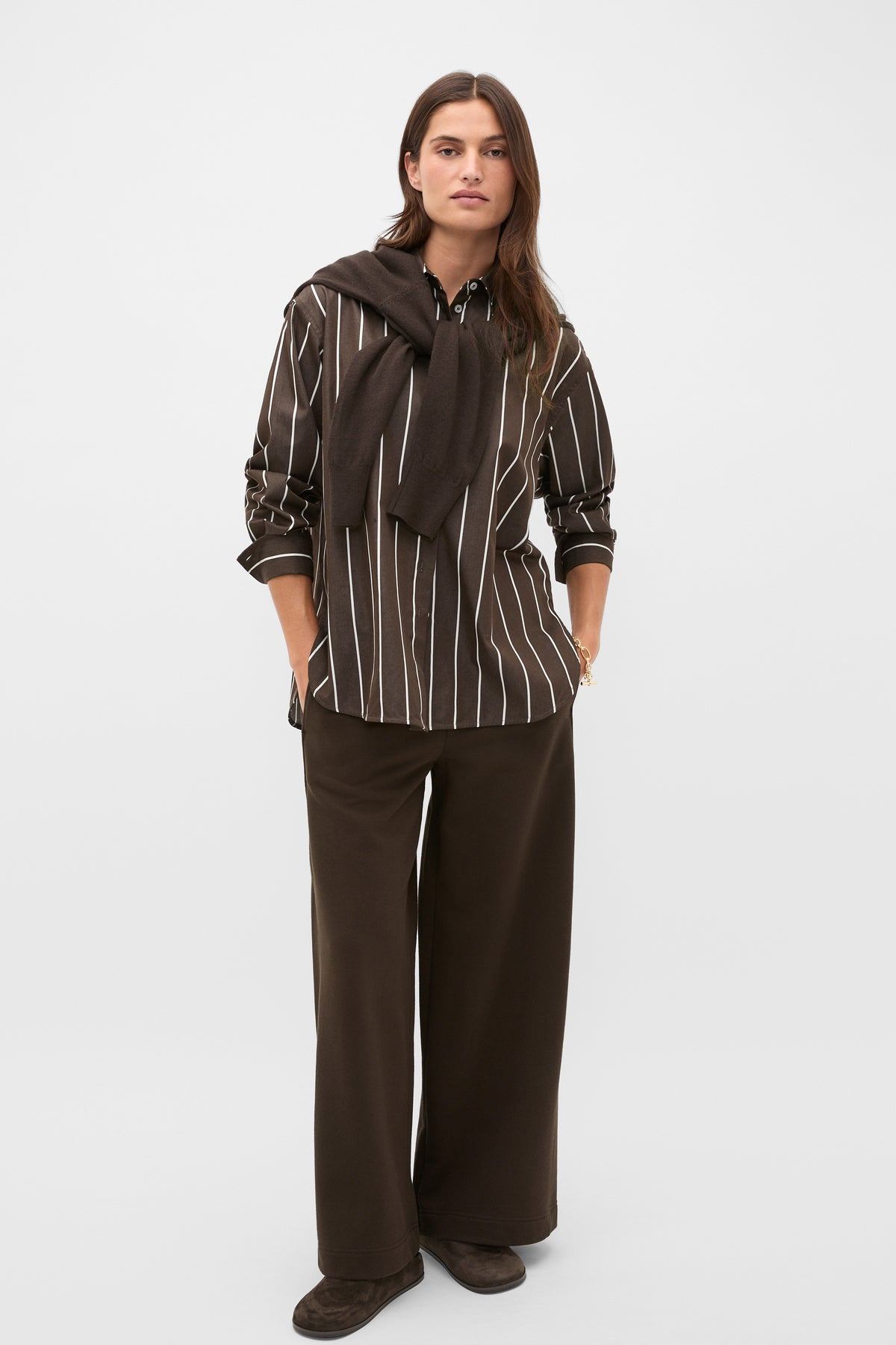 Stripe Cotton Oversized Shirt