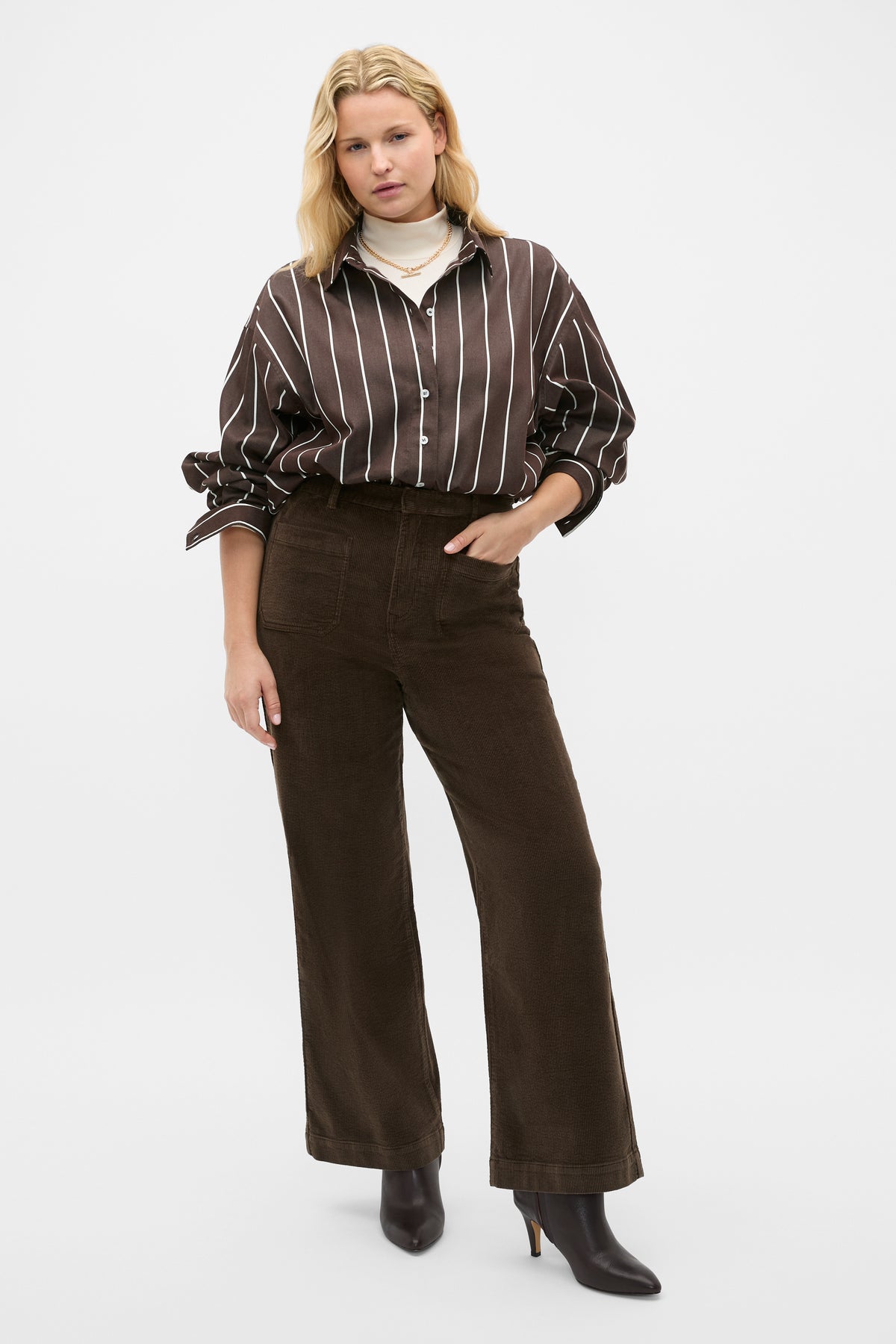 Stripe Cotton Oversized Shirt