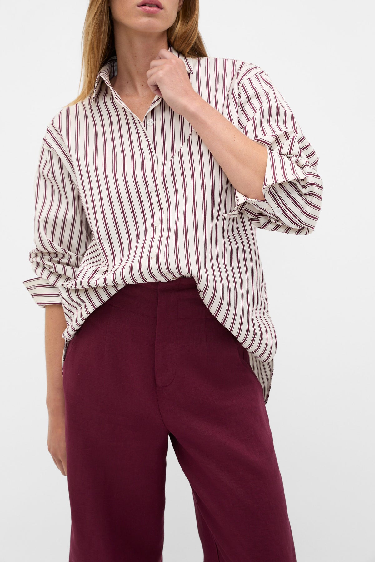 Stripe Cotton Oversized Shirt