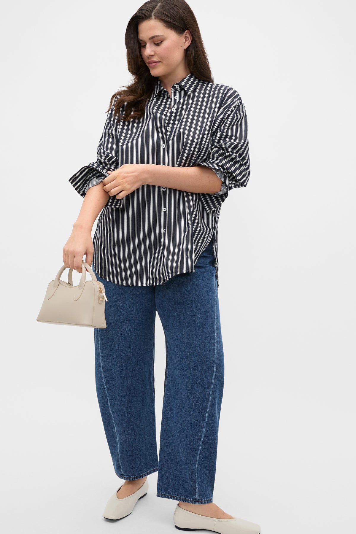 Stripe Cotton Oversized Shirt