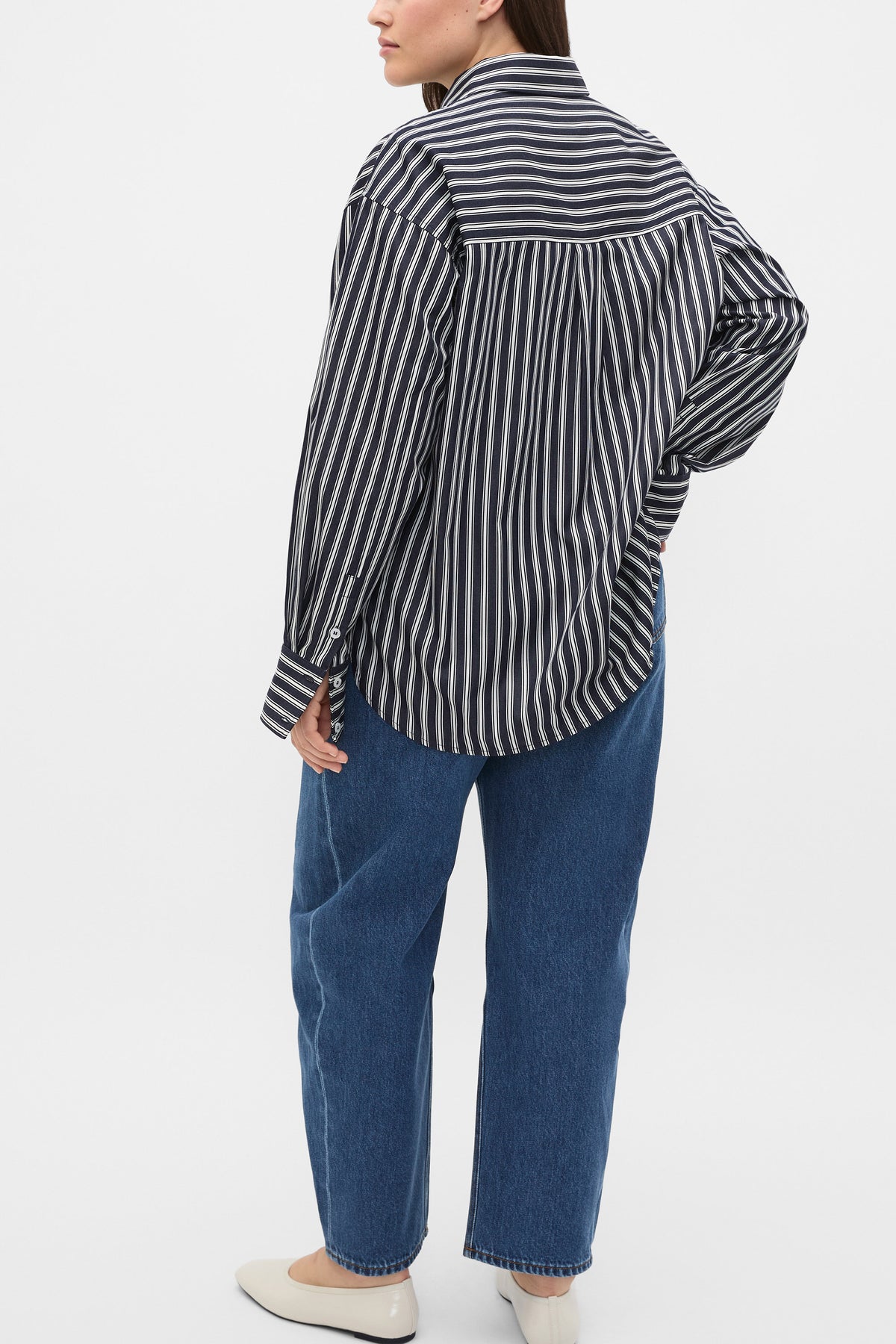 Stripe Cotton Oversized Shirt
