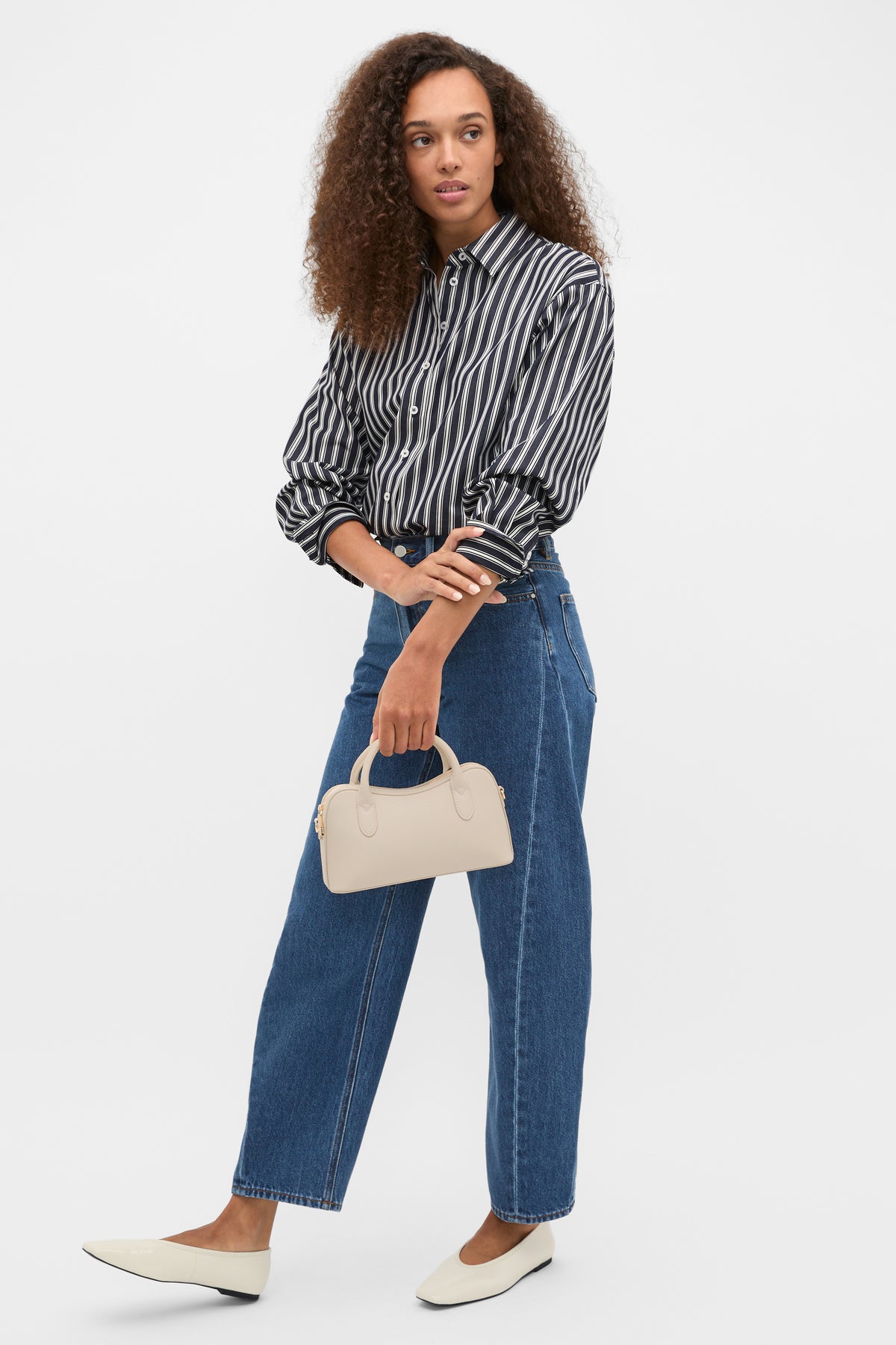 Stripe Cotton Oversized Shirt