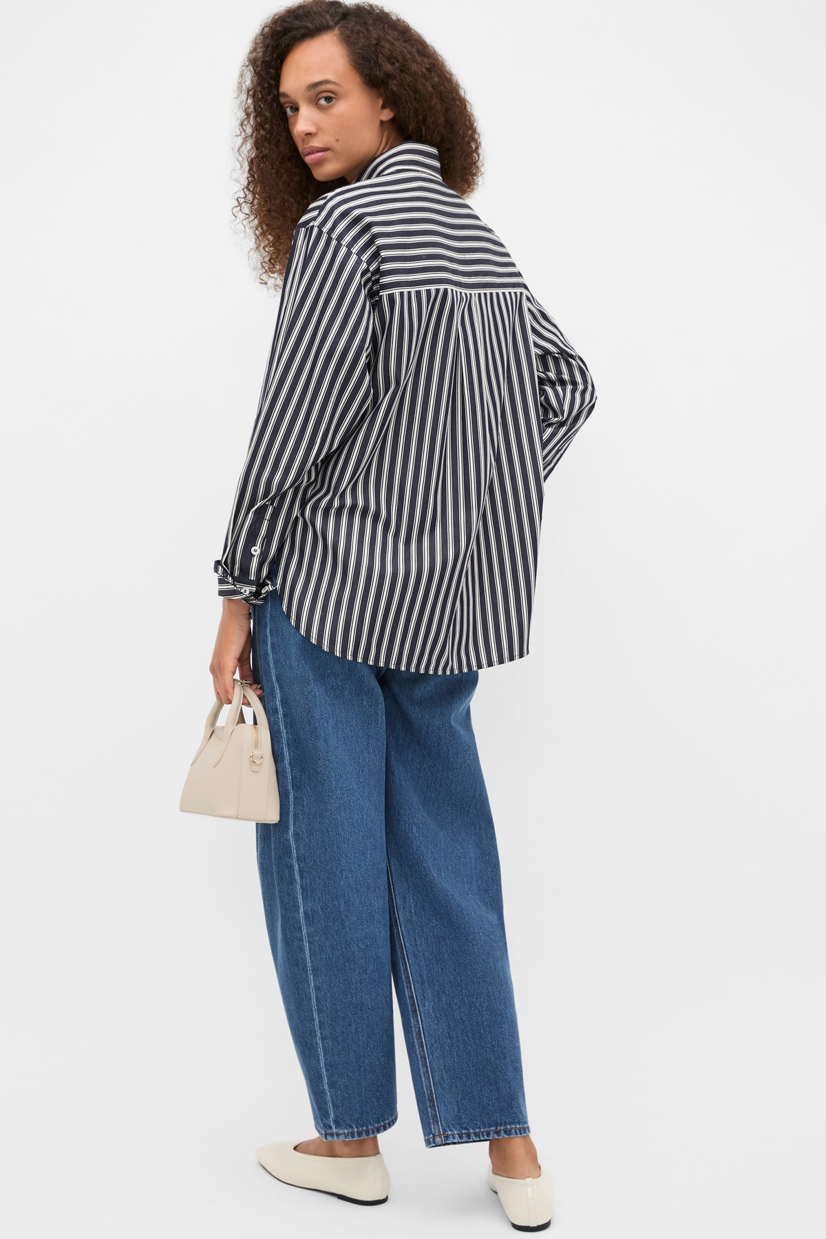 Stripe Cotton Oversized Shirt