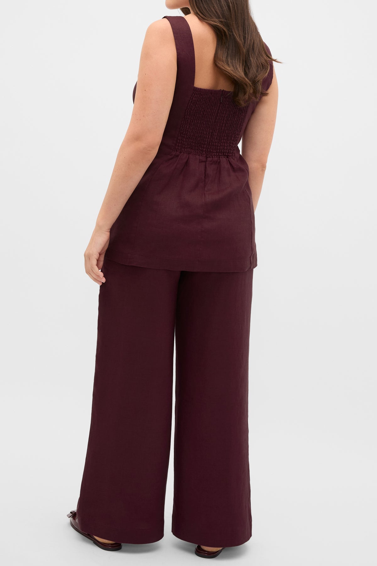 Linen Longline Waisted Top