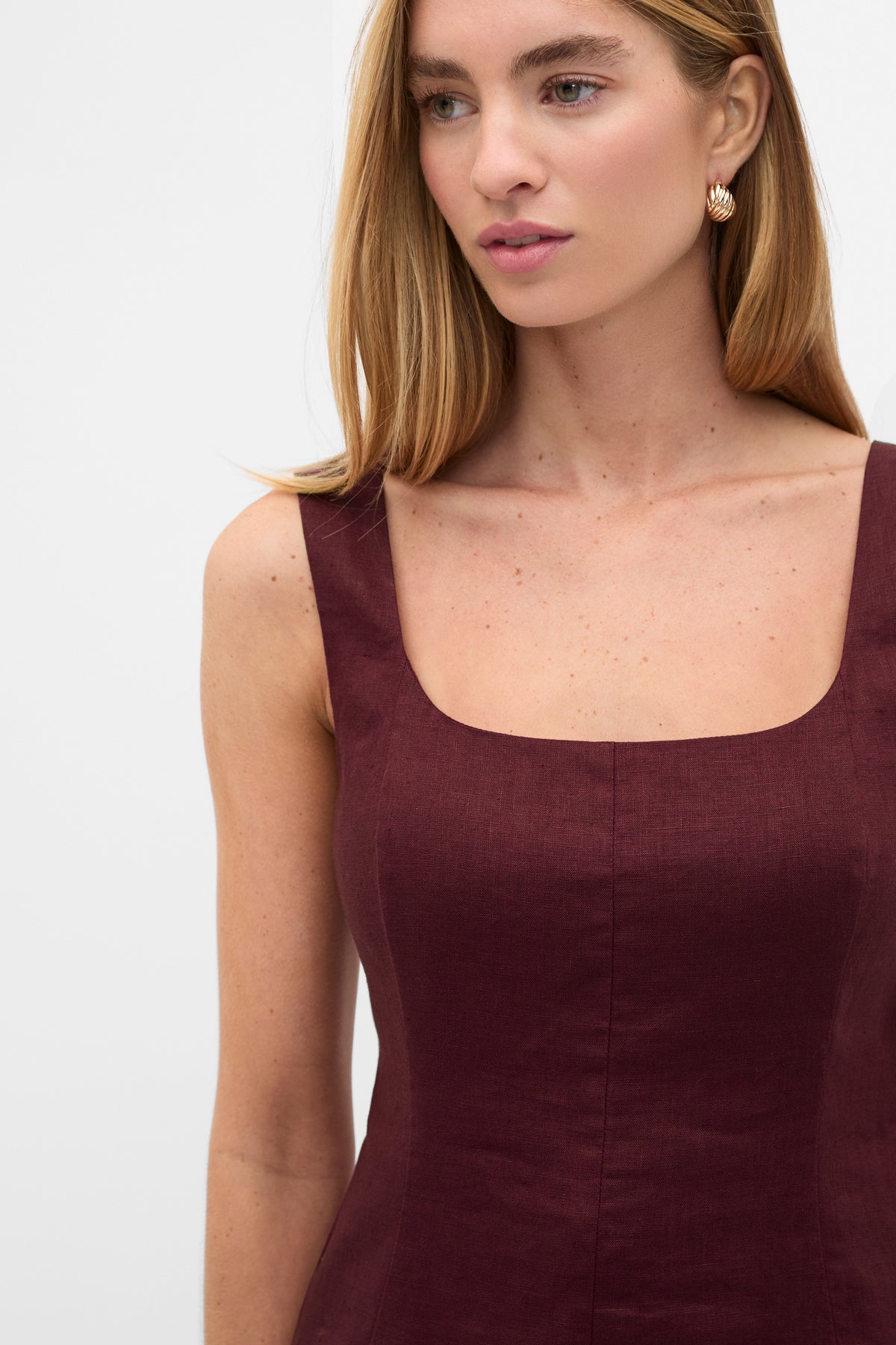 Linen Longline Waisted Top
