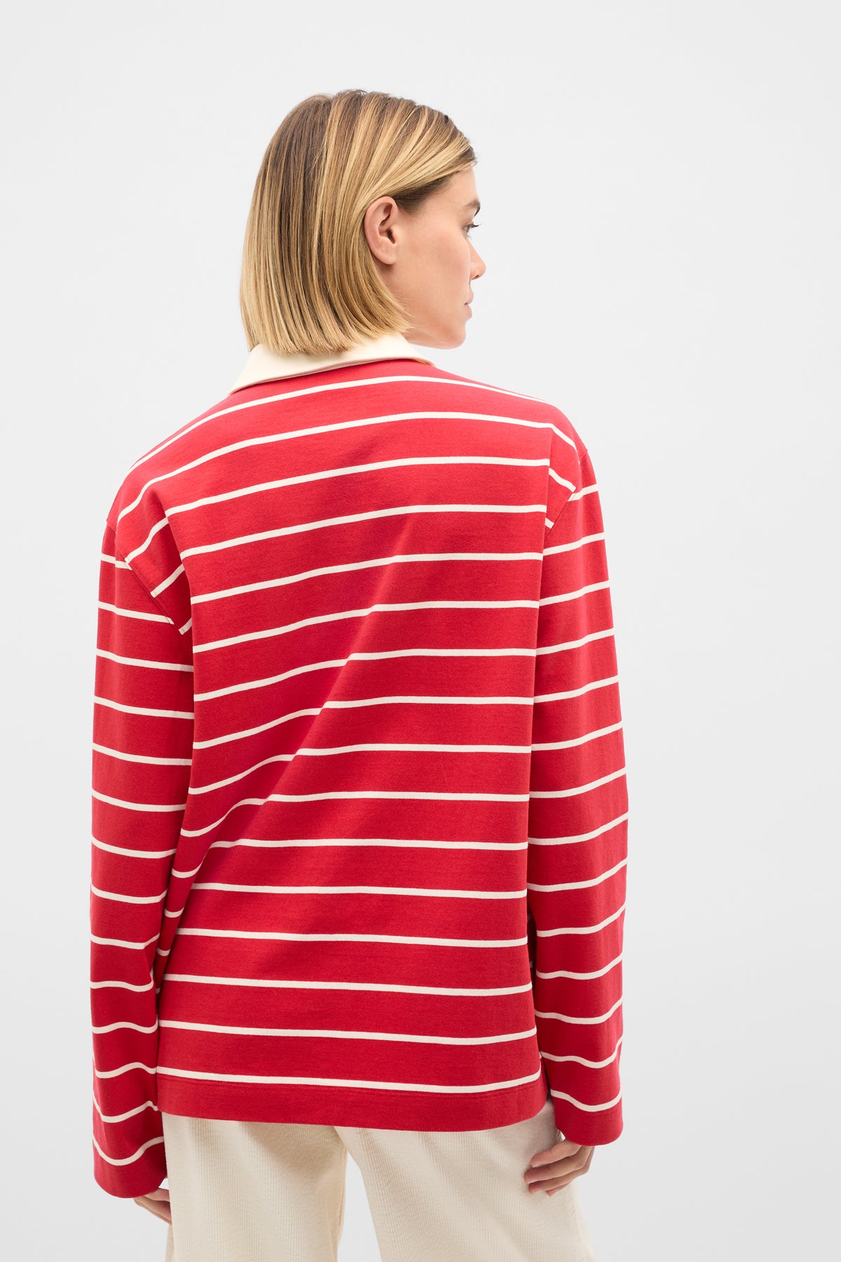 Relaxed Cotton Rugby Polo Top