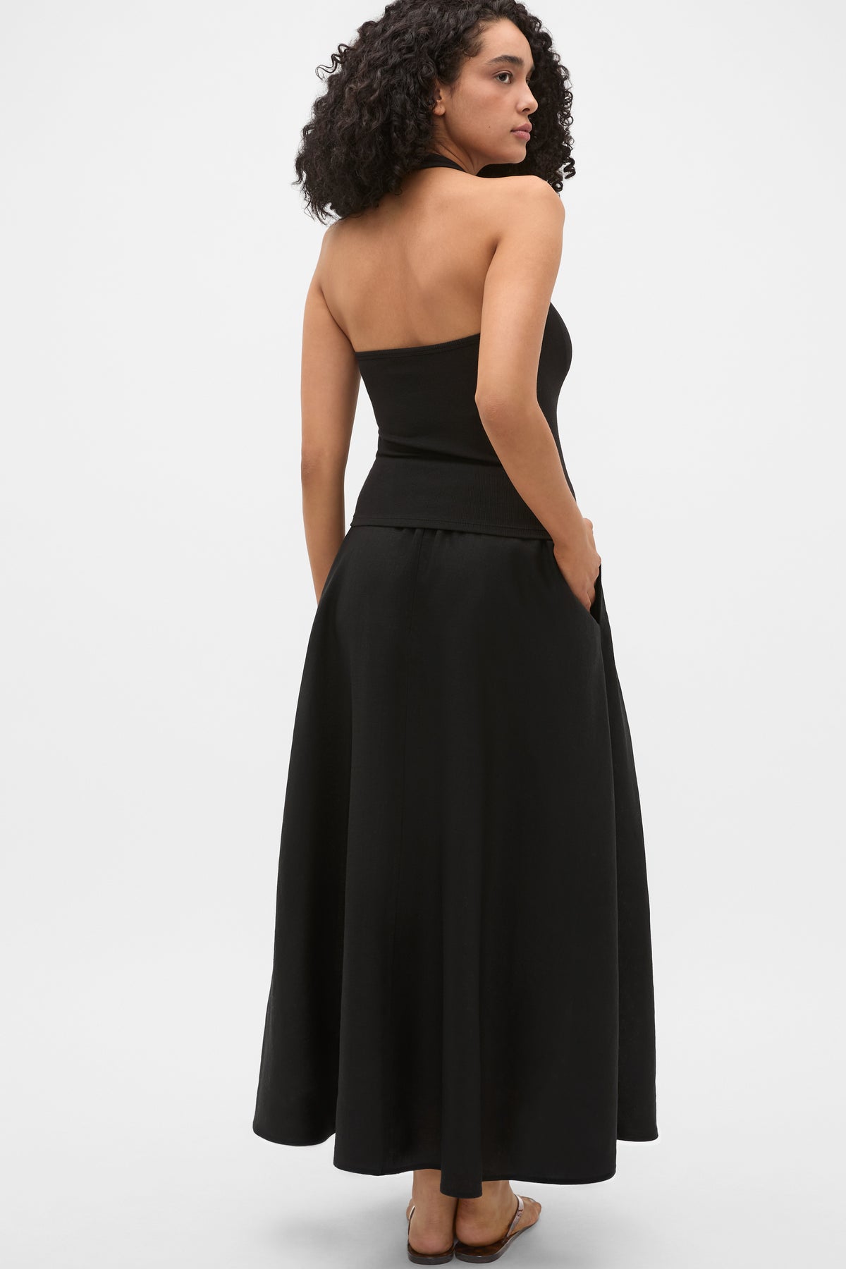 Halter Rib Scoop Neck Tank