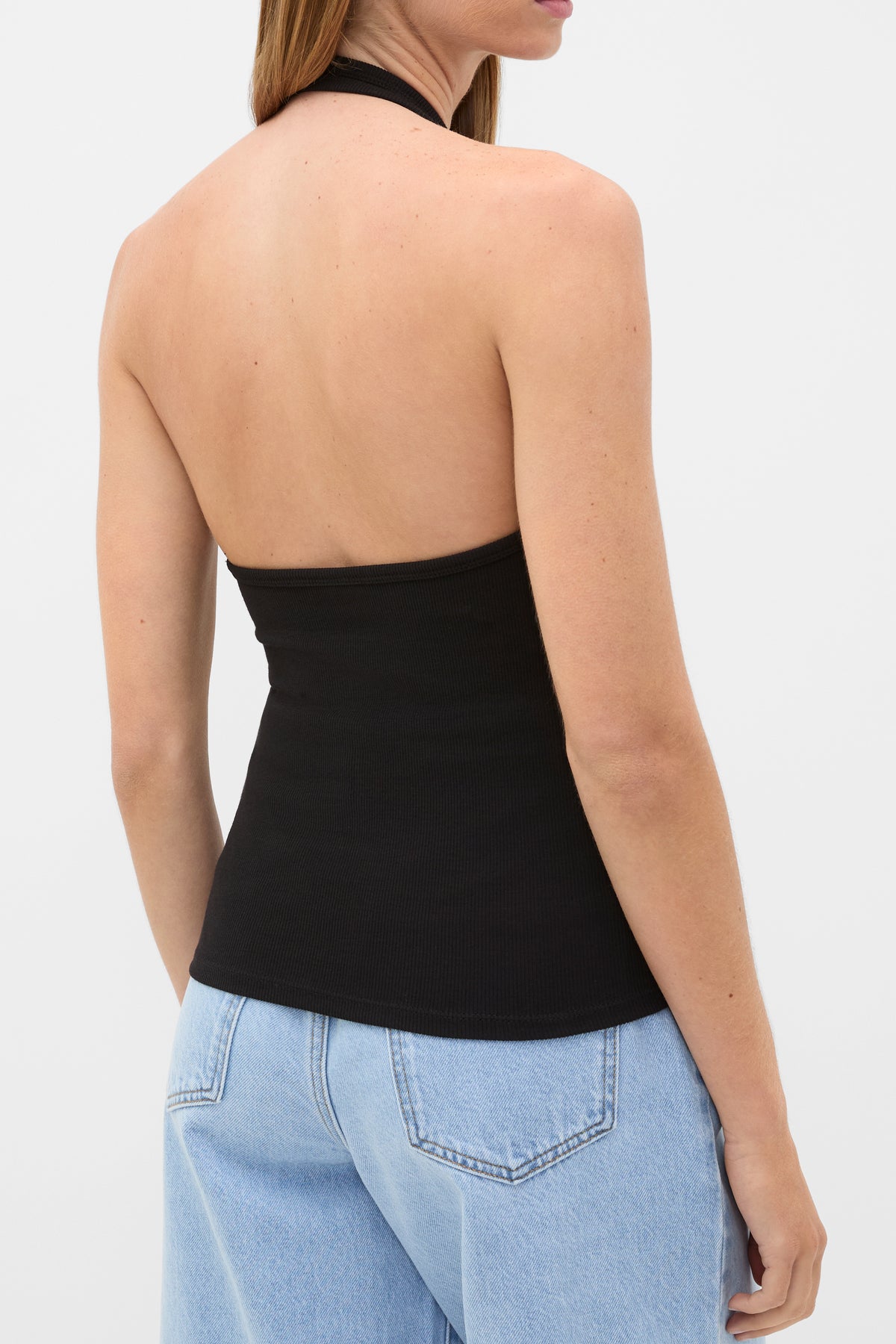 Halter Rib Scoop Neck Tank