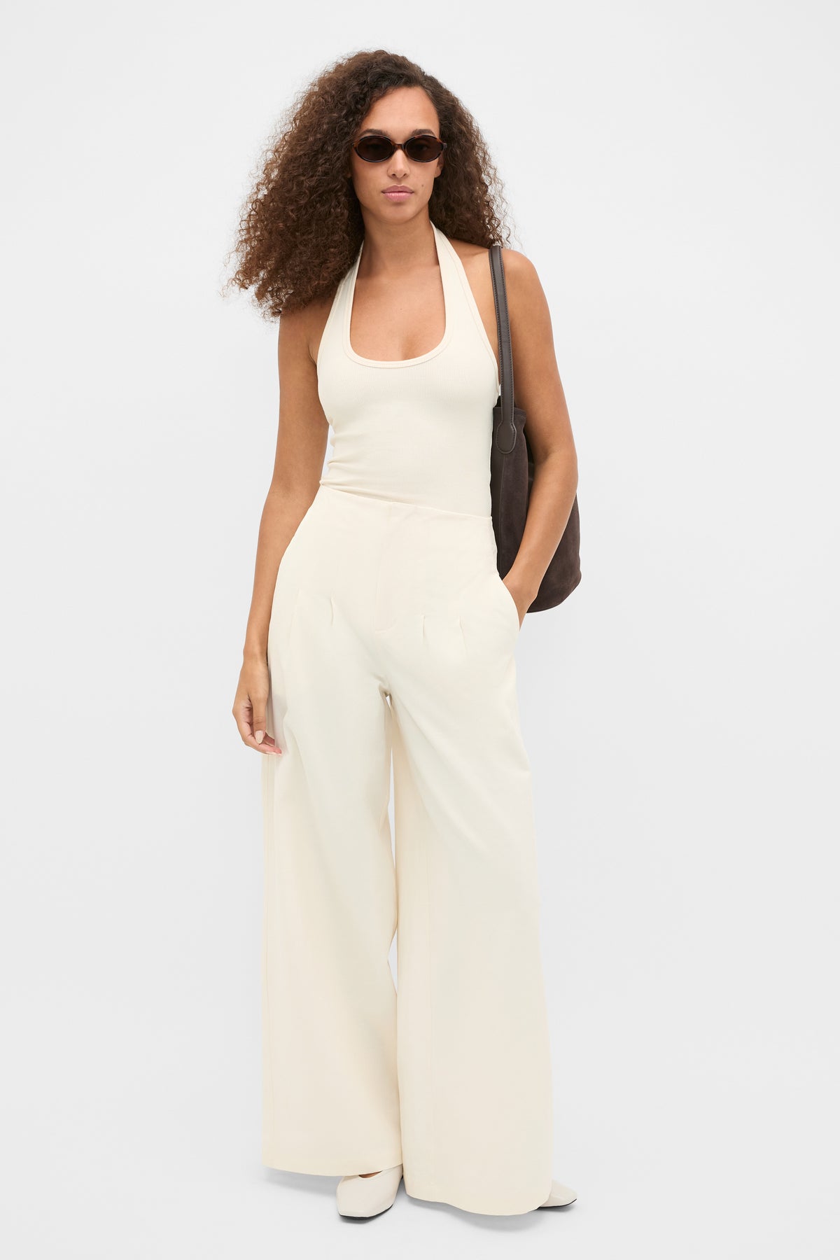 Halter Rib Scoop Neck Tank