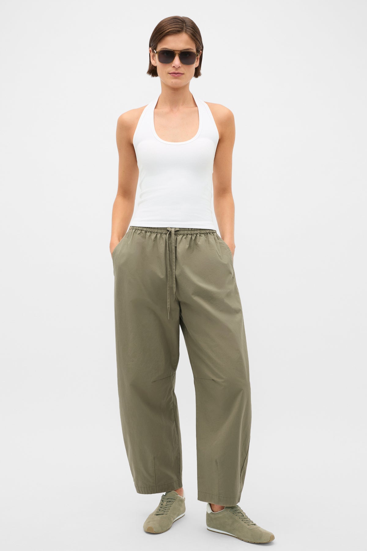 Halter Rib Scoop Neck Tank
