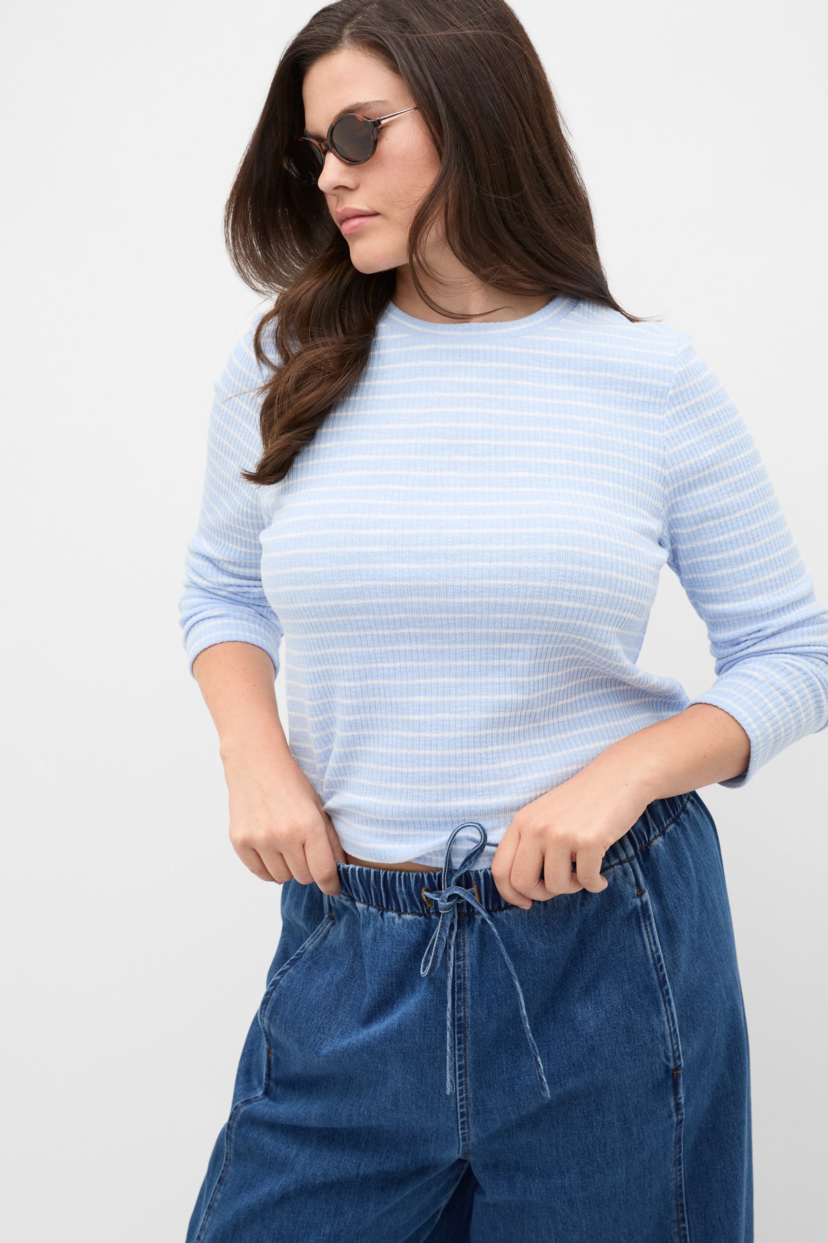 Self Stripe Textured Top