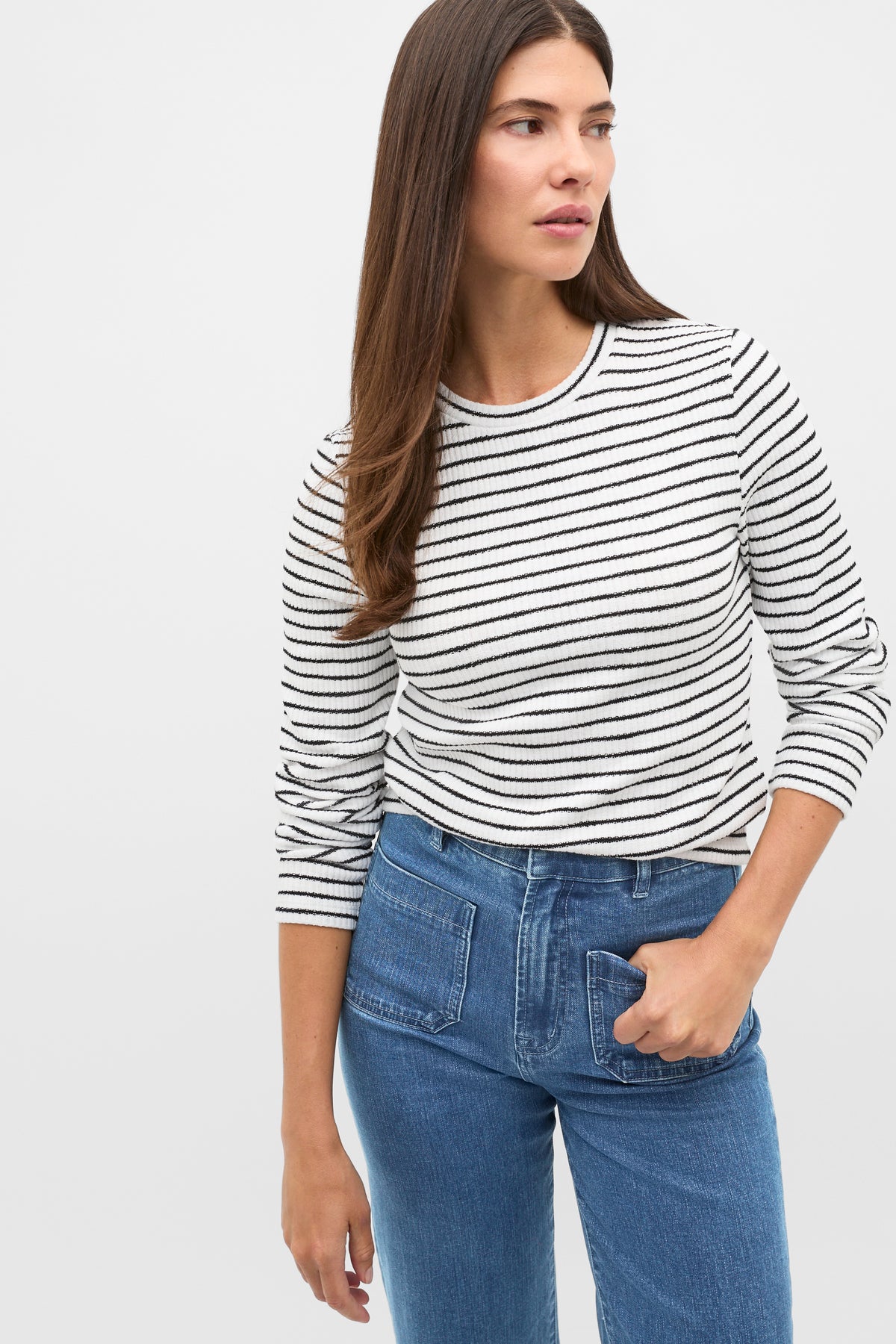 Self Stripe Textured Top