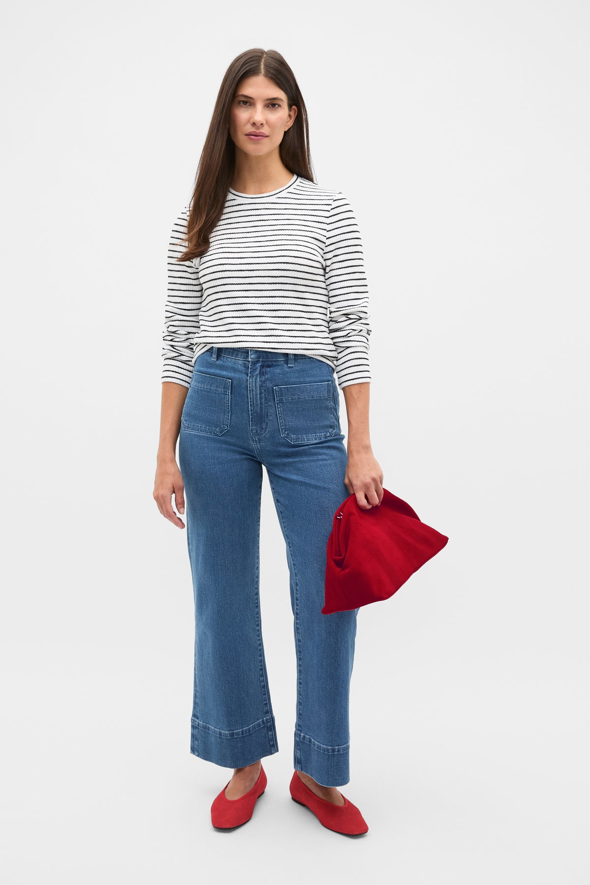 Self Stripe Textured Top