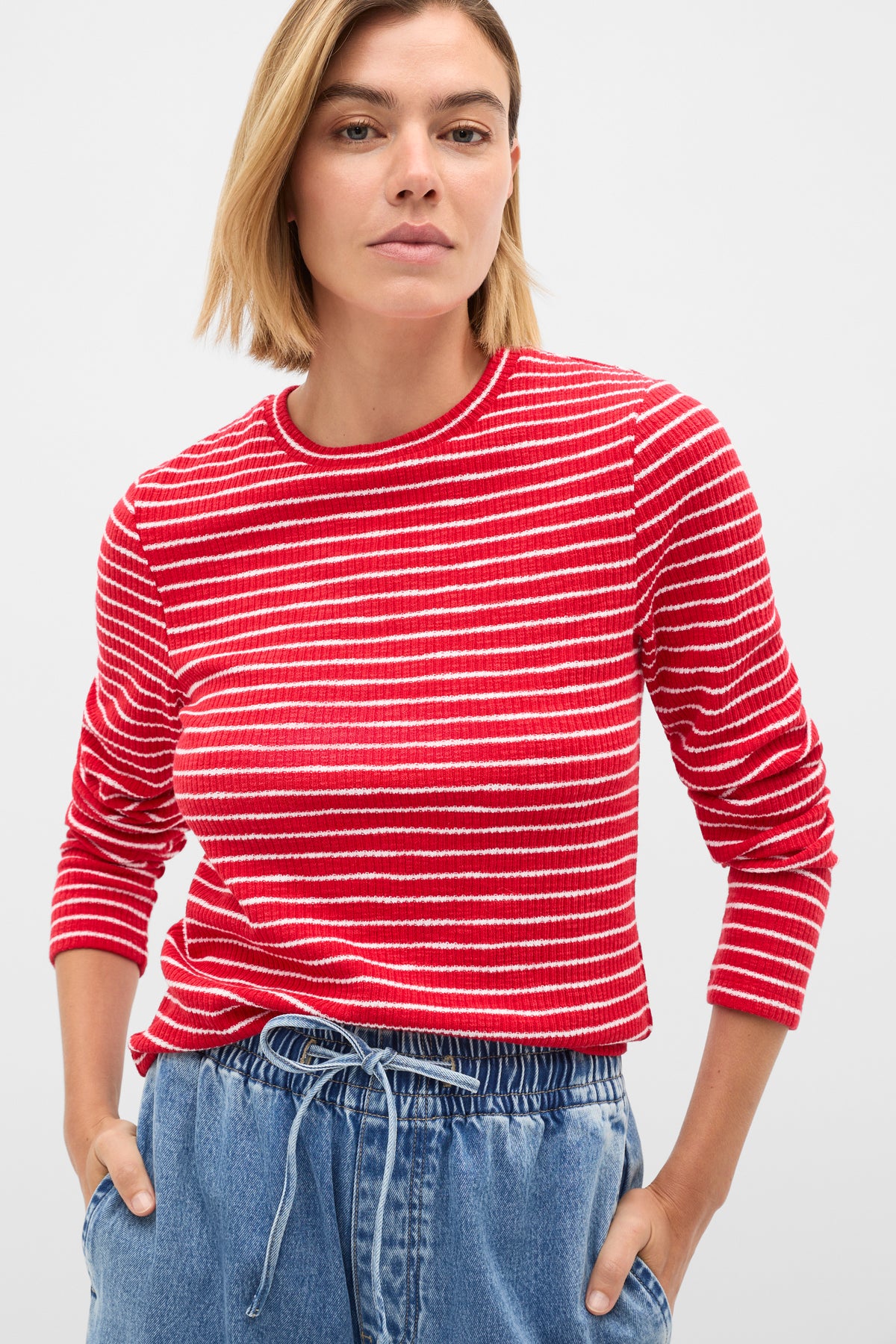 Self Stripe Textured Top