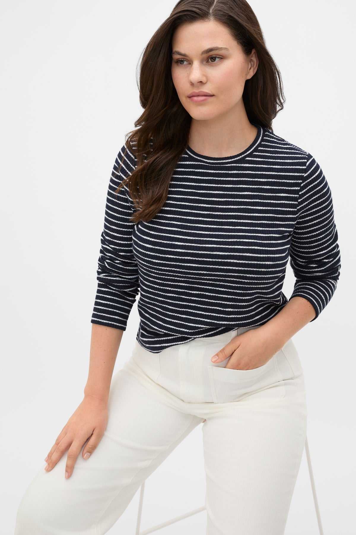 Self Stripe Textured Top