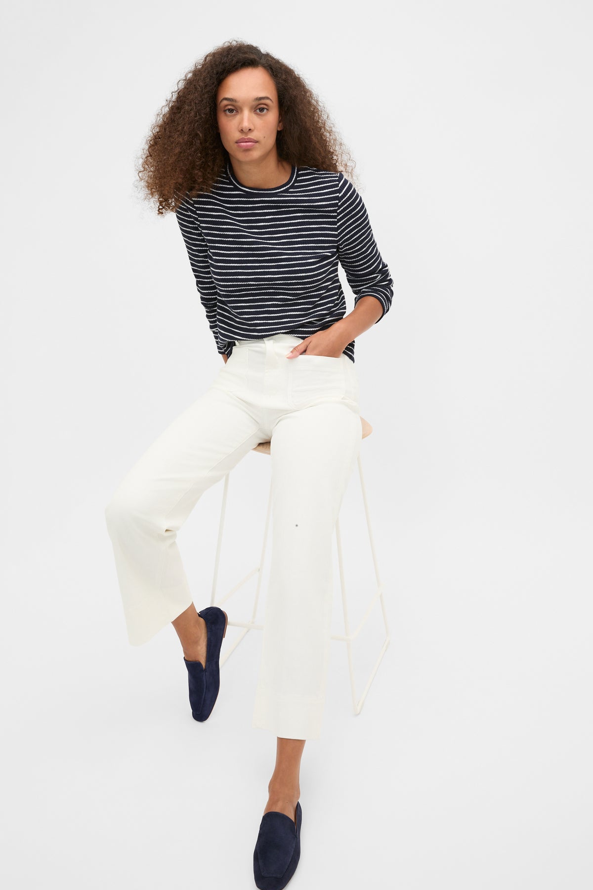 Self Stripe Textured Top