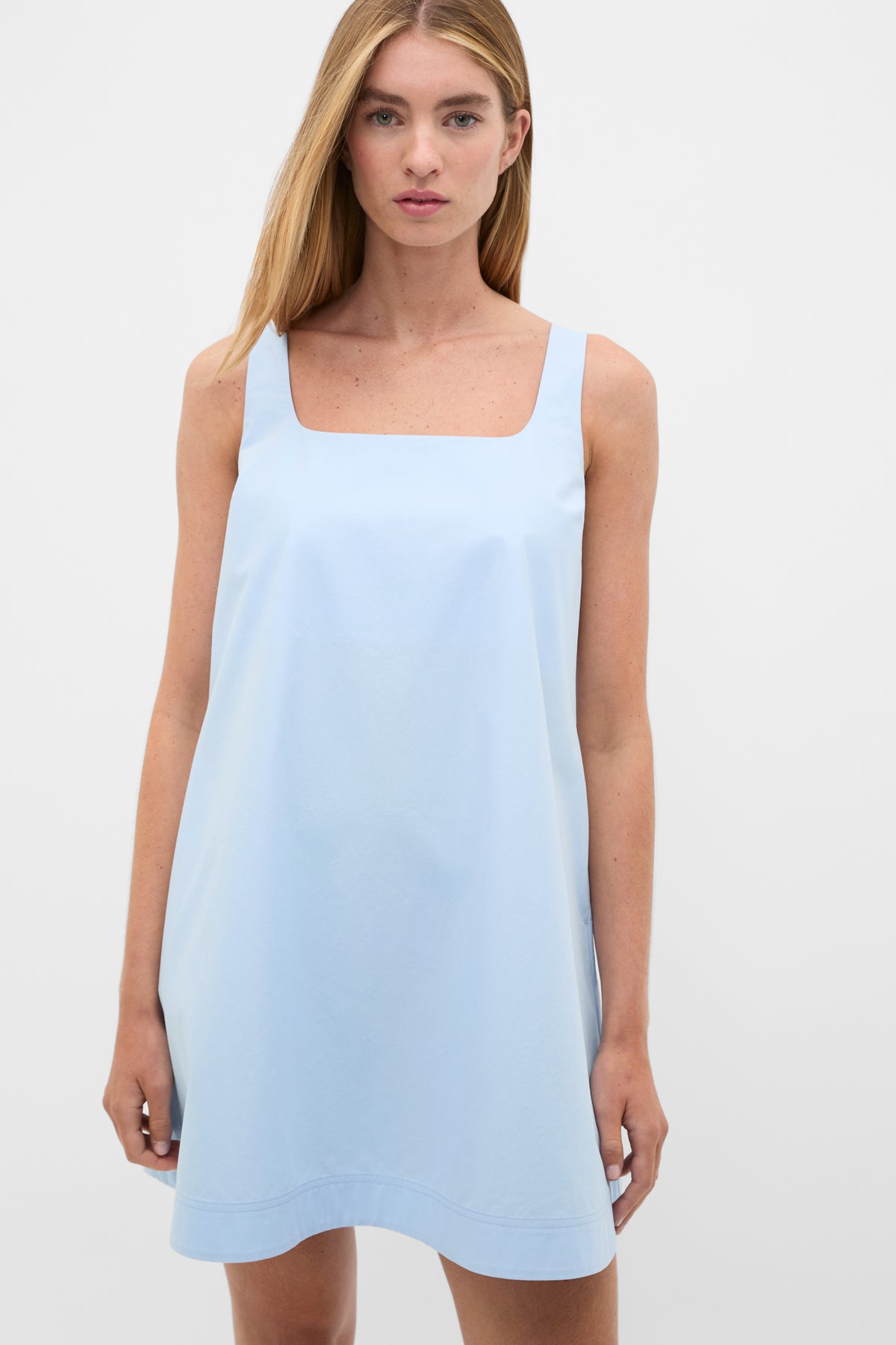 Poplin Shift Mini Dress