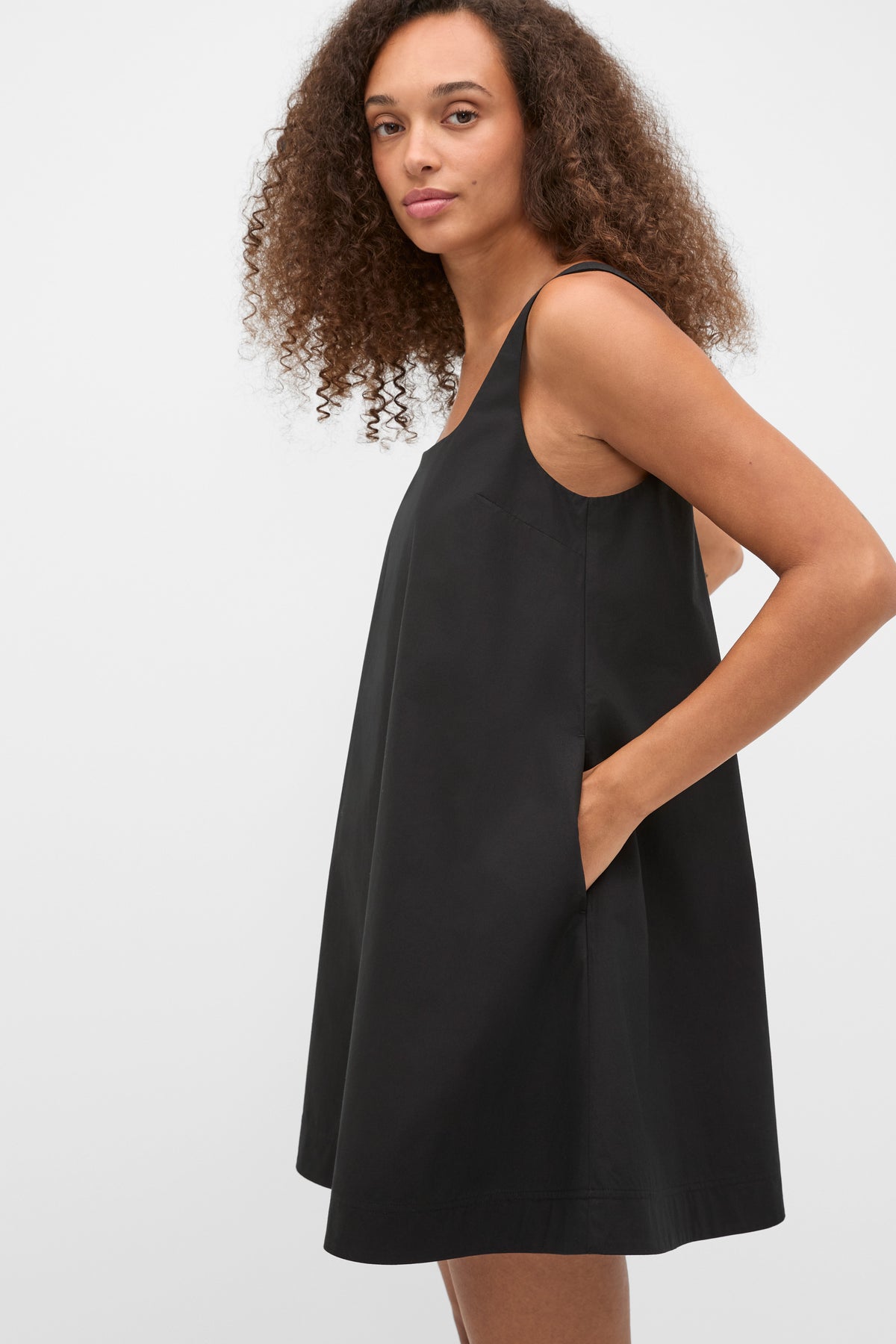 Poplin Shift Mini Dress