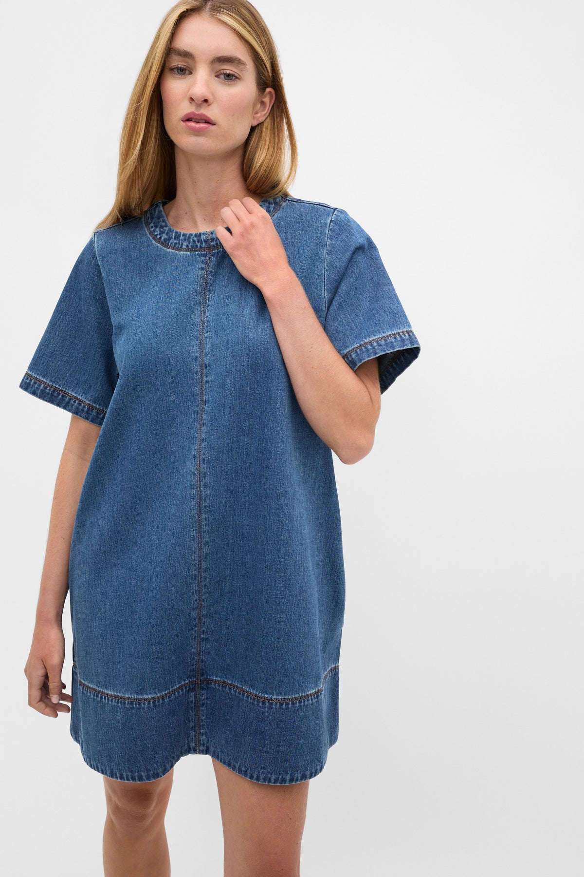 Denim Swing Mini Dress