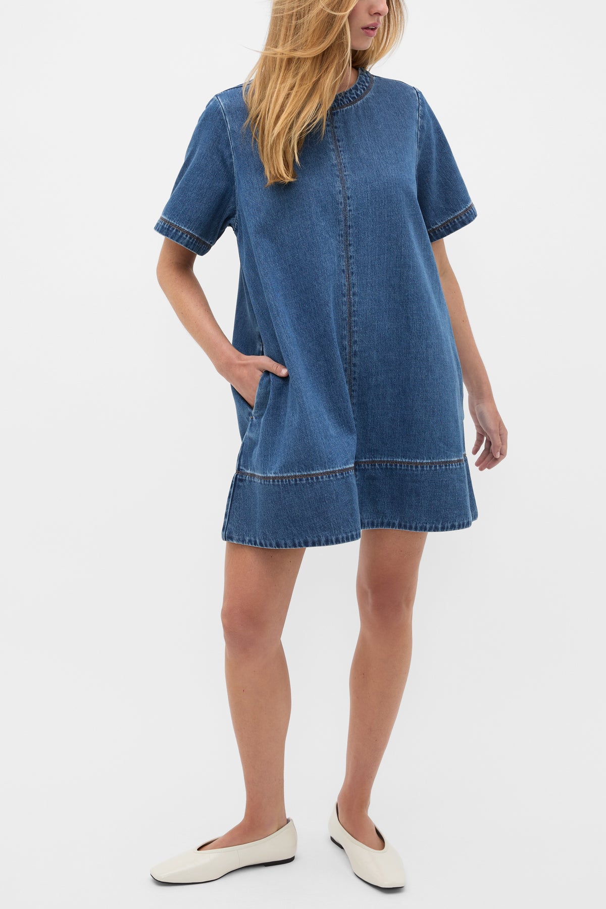 Denim Swing Mini Dress