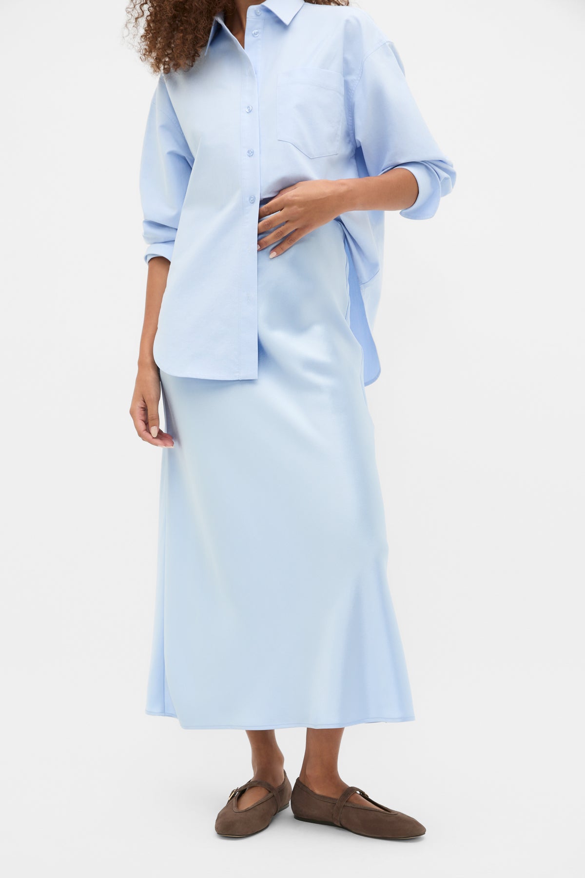 Satin Maxi Bias Skirt