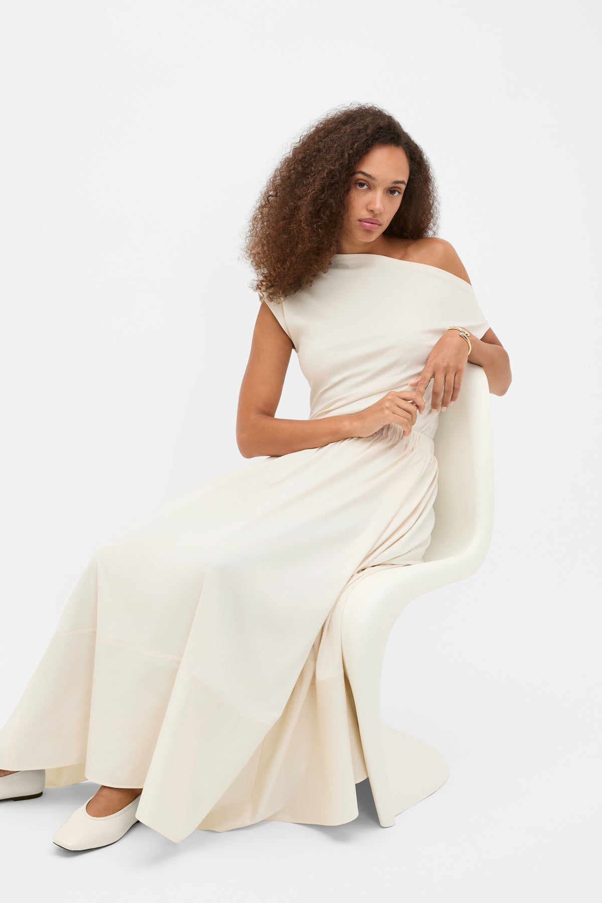 Jersey Spliced Midi Skirt
