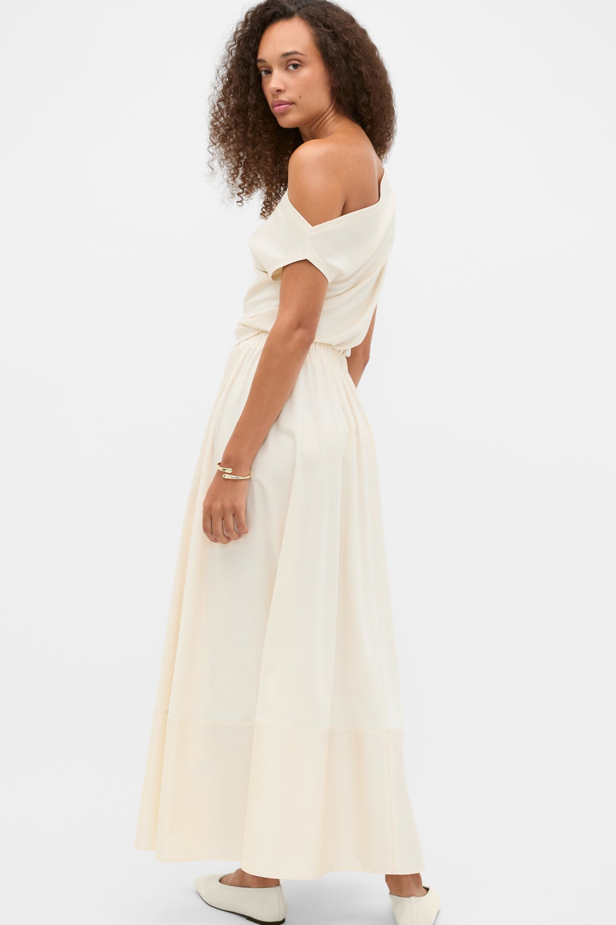 Jersey Spliced Midi Skirt