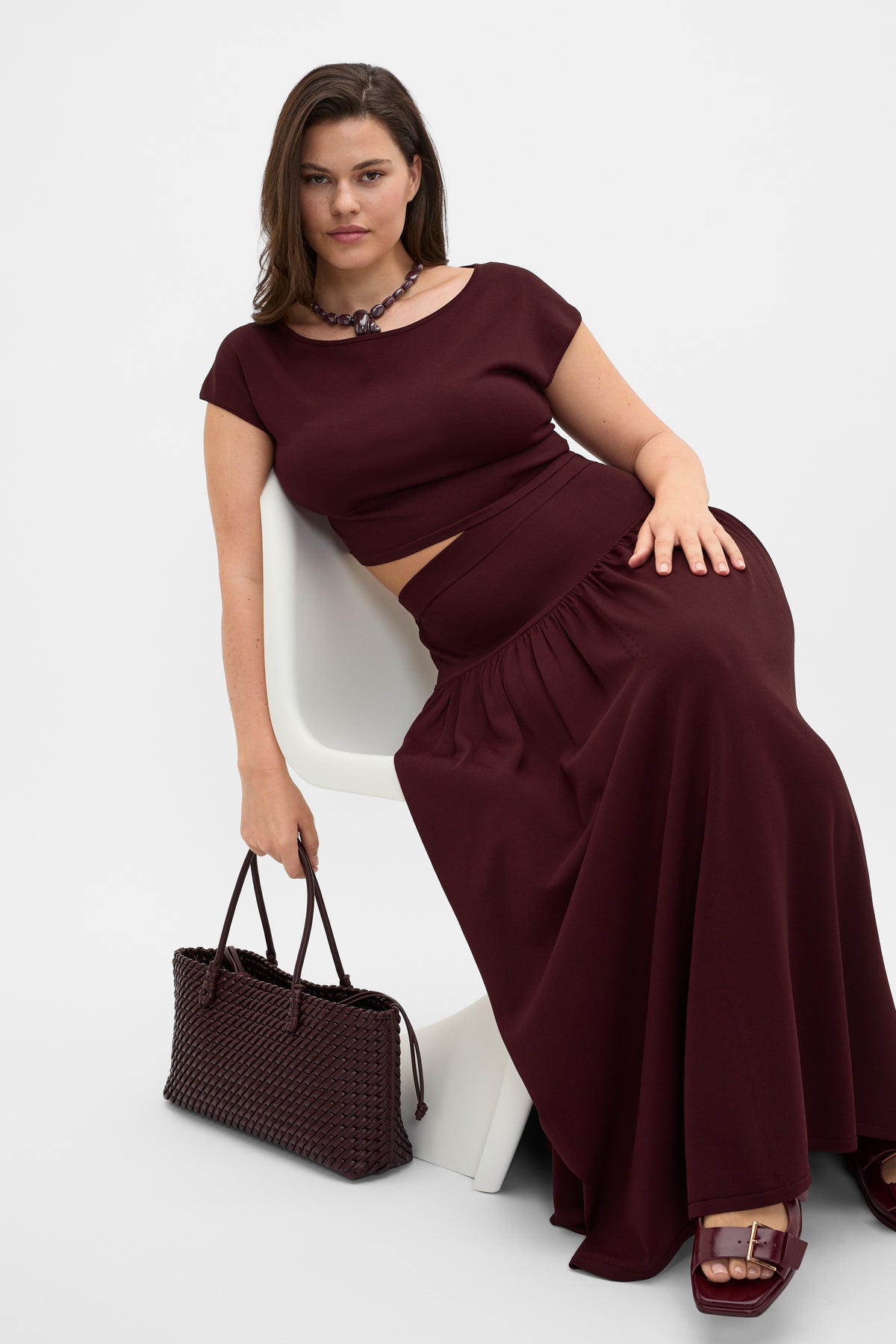 Compact Crepe Knit Skirt