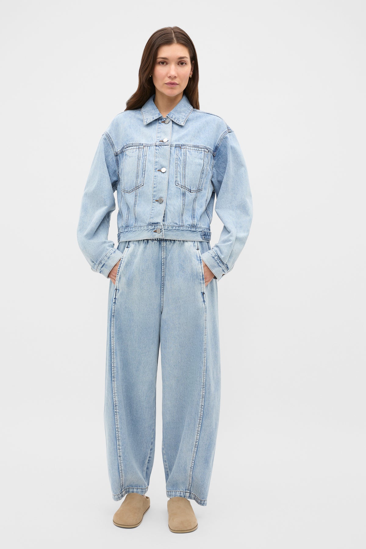 Denim Barrel Leg Jogger