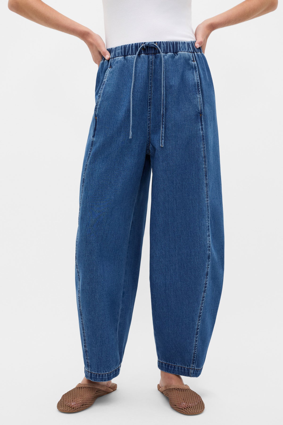 Denim Barrel Leg Jogger