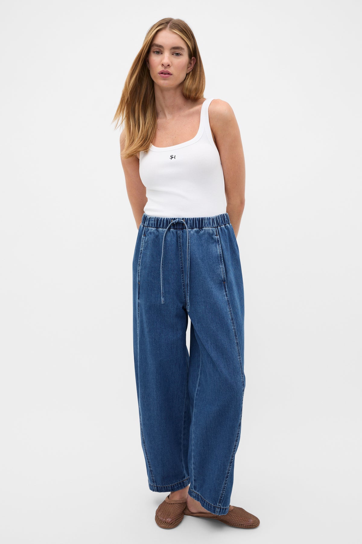 Denim Barrel Leg Jogger