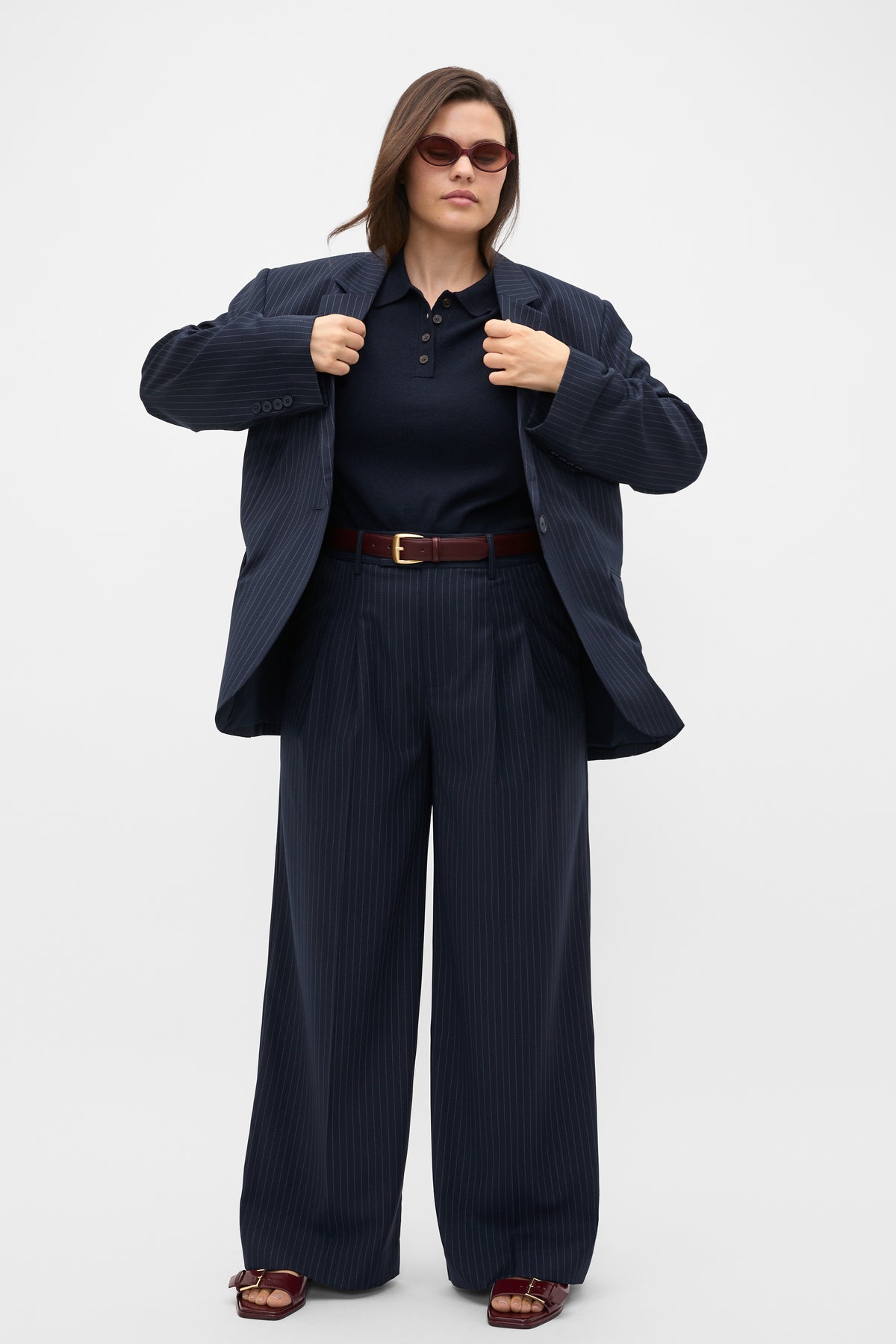 Wool Blend Pinstripe Trouser
