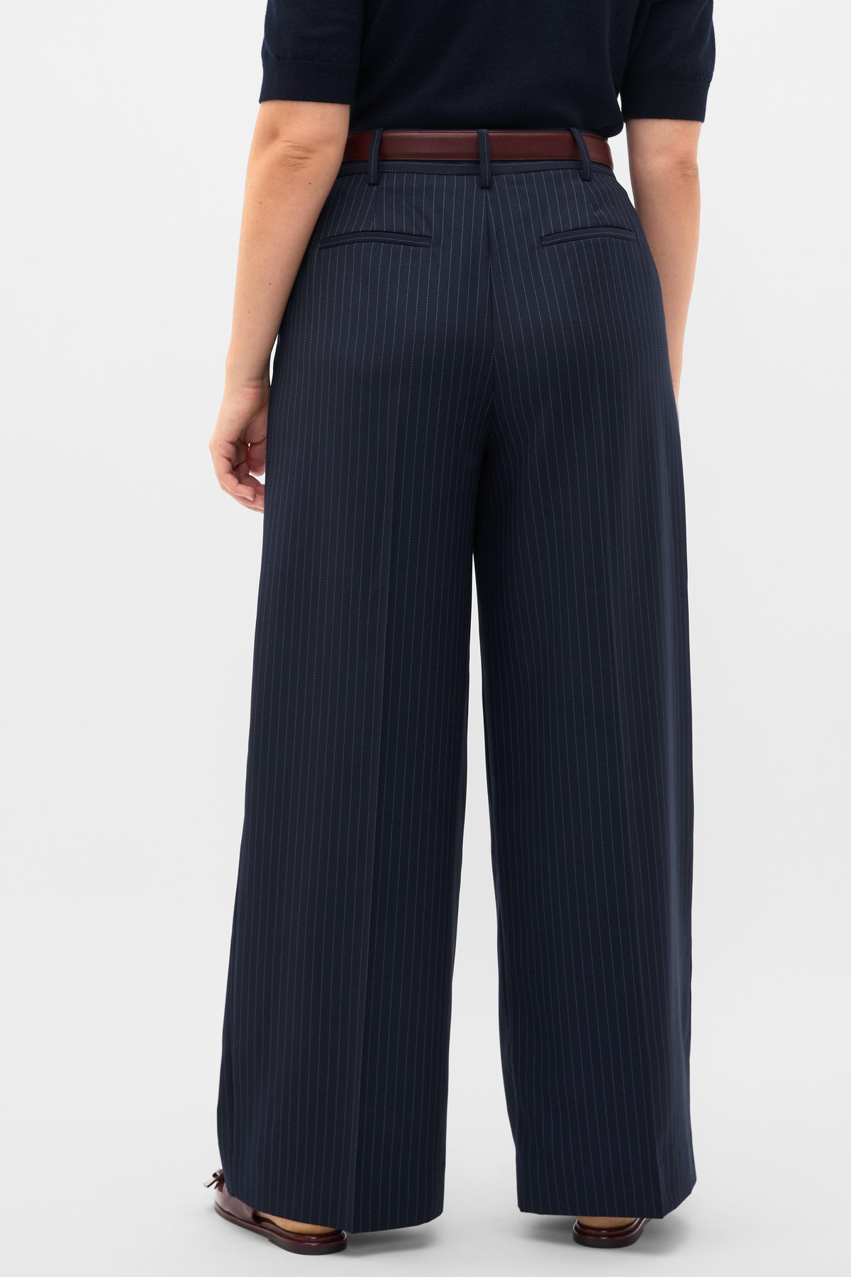 Wool Blend Pinstripe Trouser